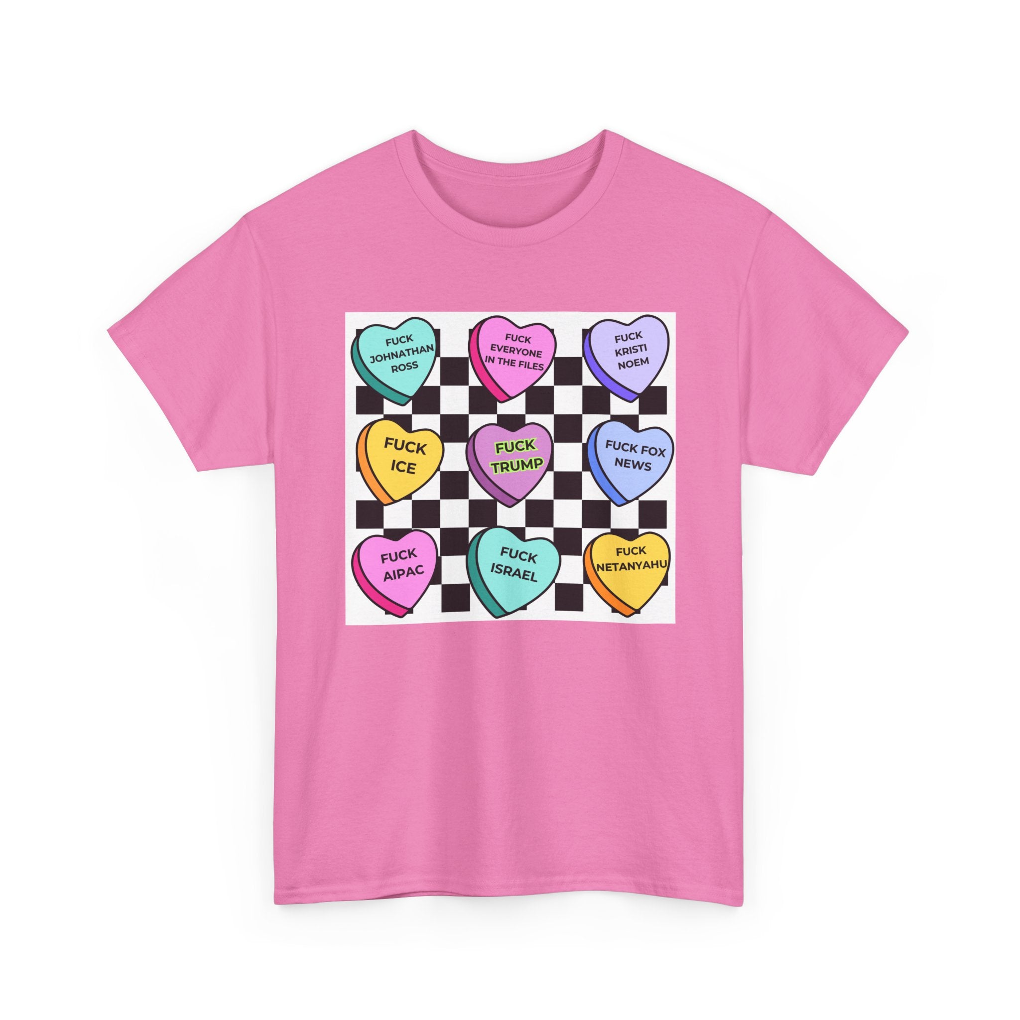 Political Conversation Heart Checkerboard Unisex CottonT-Shirt