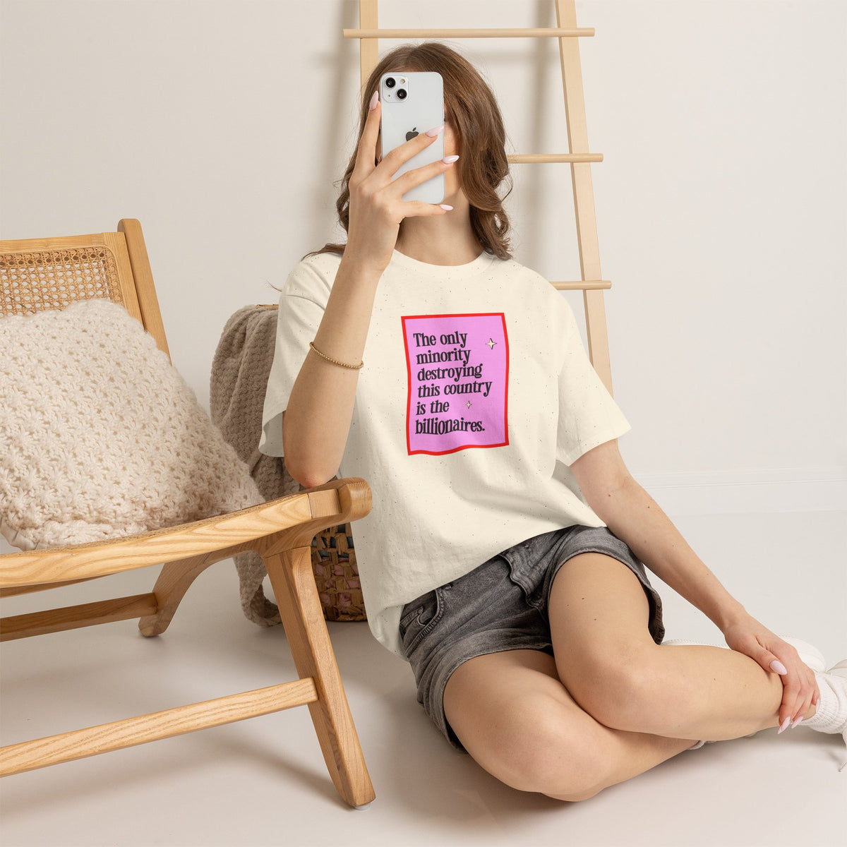 "The Only Minority Destroying This Country Is The Billionaires"  Unisex Cotton T-Shirt