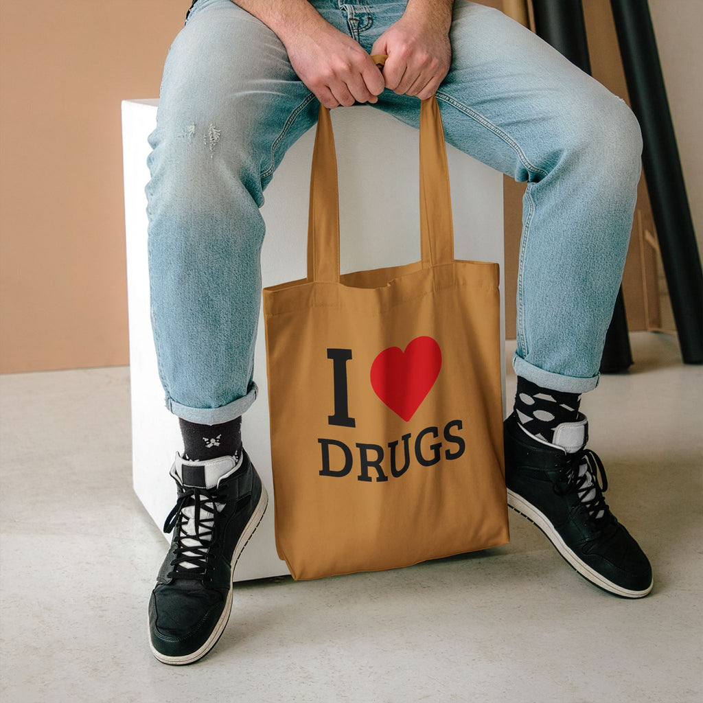 'I HEART DRUGS' Cotton Canvas Tote Bag