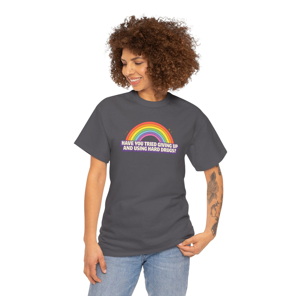 Emo Humor Retro Rainbow Unisex Cotton T-Shirt