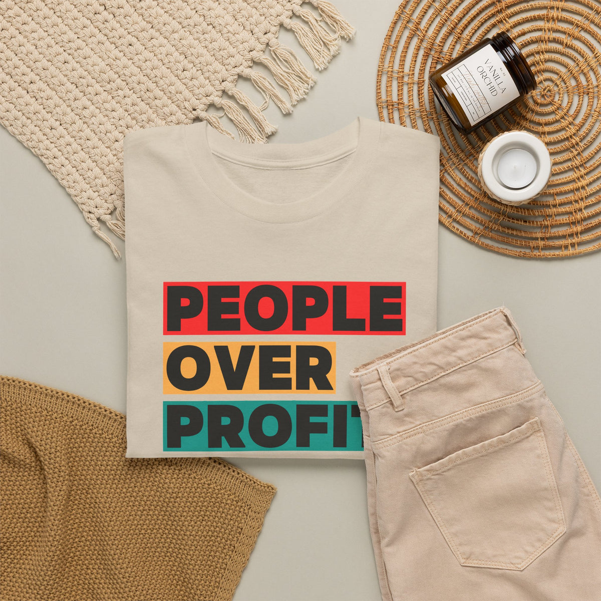 'People Over Profit'  Unisex Cotton T-Shirt