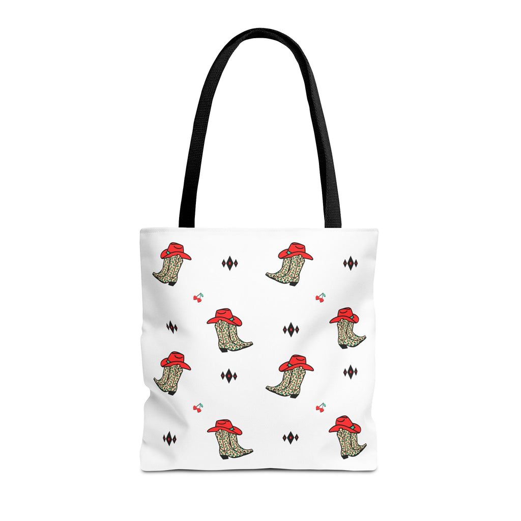 Cowboy Cherry Heart Pattern Tote Bag