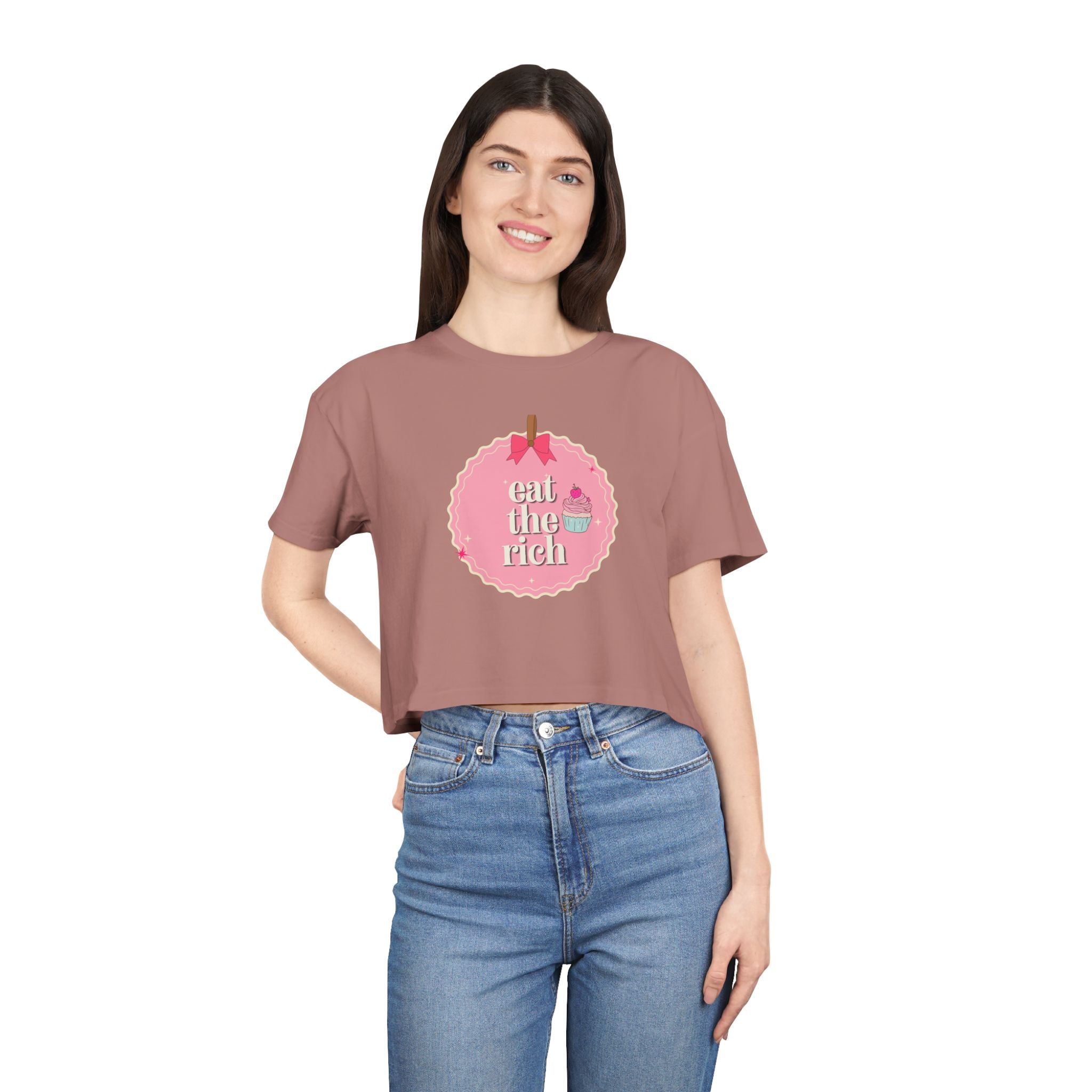 Eat the Rich - Coquette Cupcake Women's Crop Top Tee