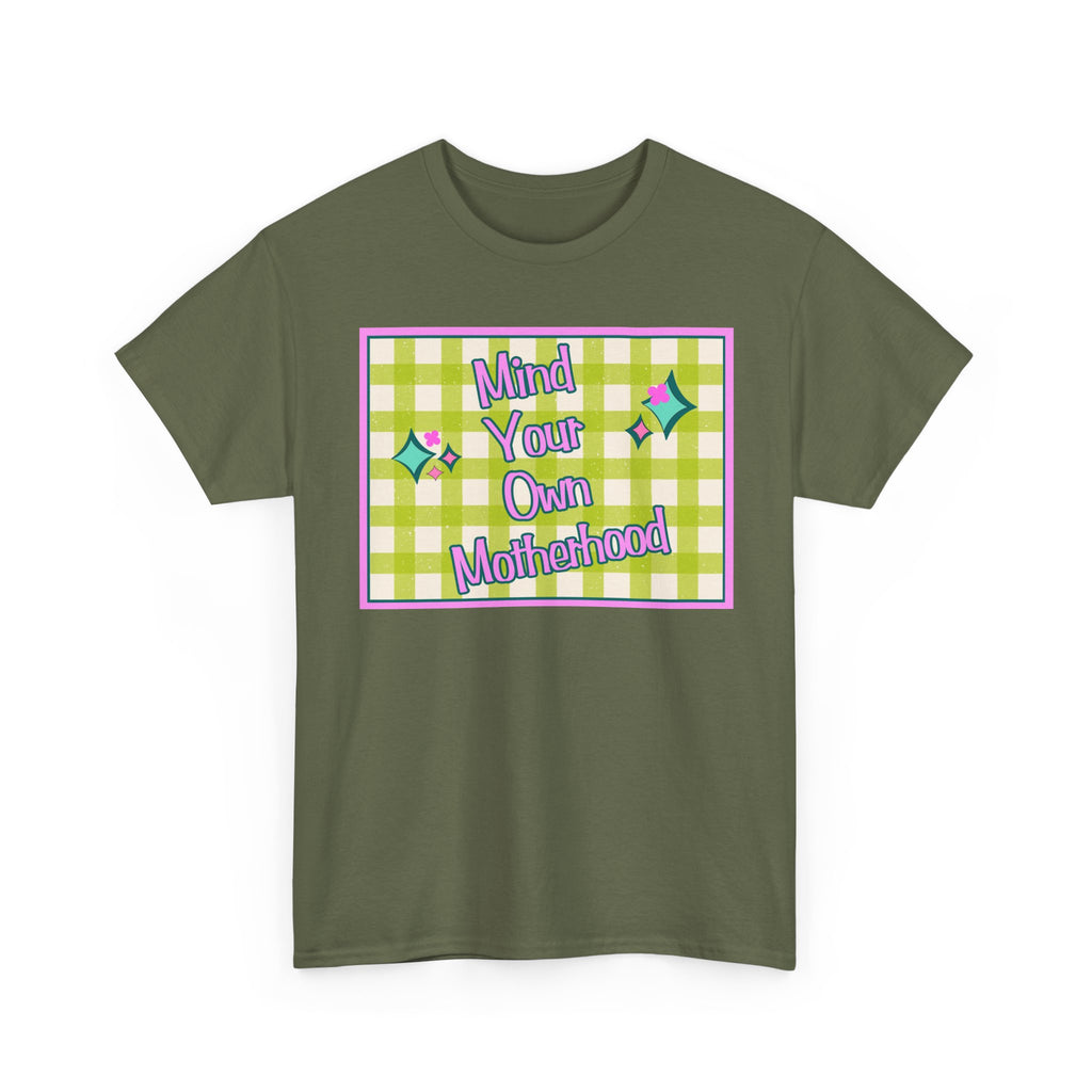 'Mind Your Own Motherhood' Feminist Retro Graphic Unisex Cotton T-Shirt