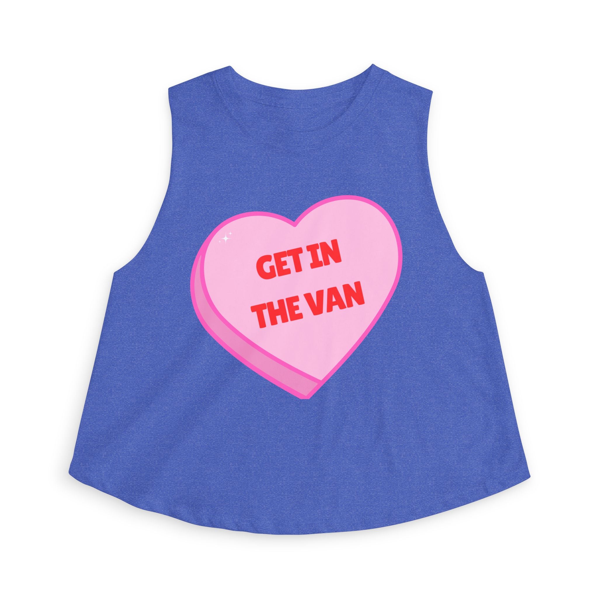 'Get in the Van' Pink Conversation Heart (Funny Adult Humor) Women's Crop Top