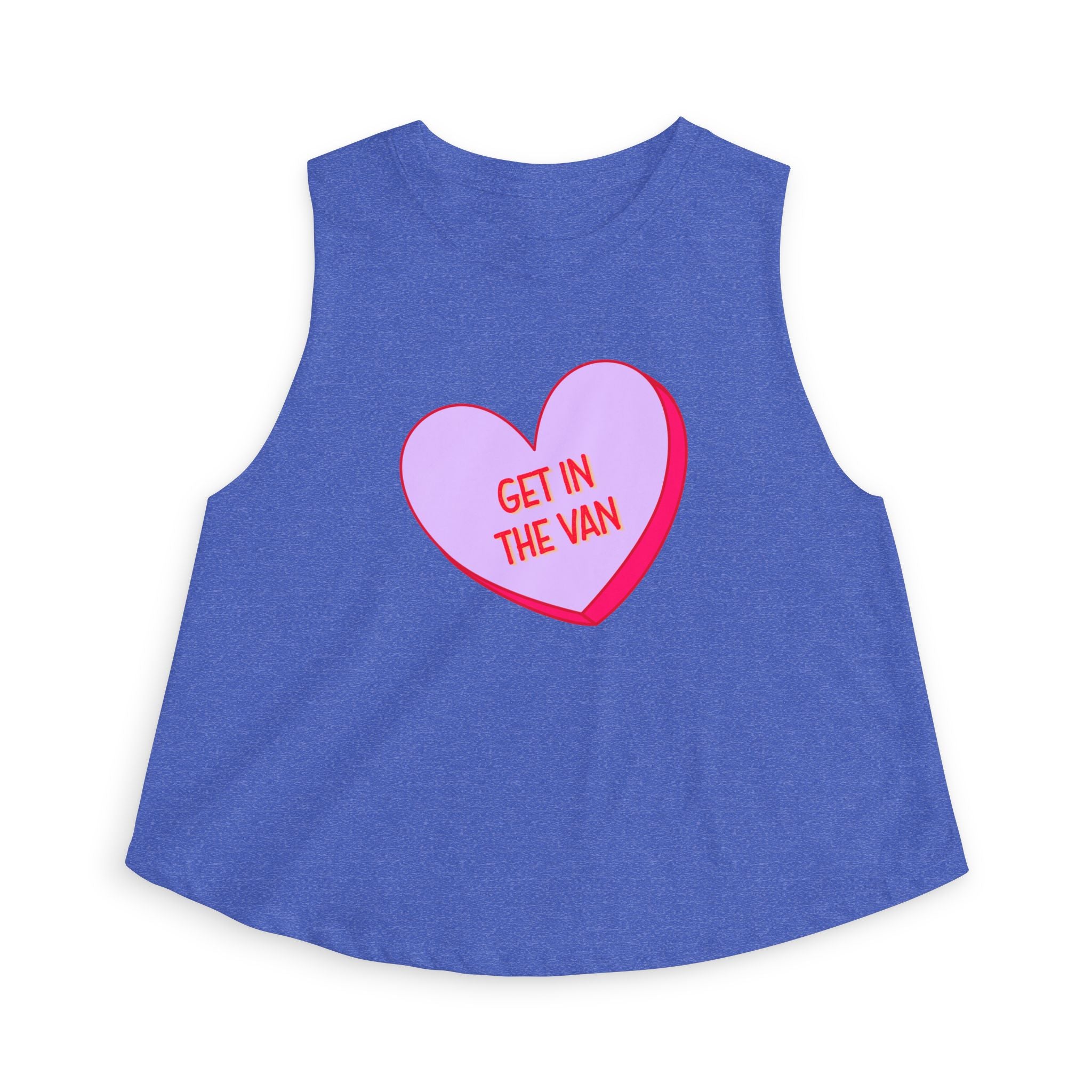 'Get in the Van' Pink Conversation Heart Women's Crop Top Tee
