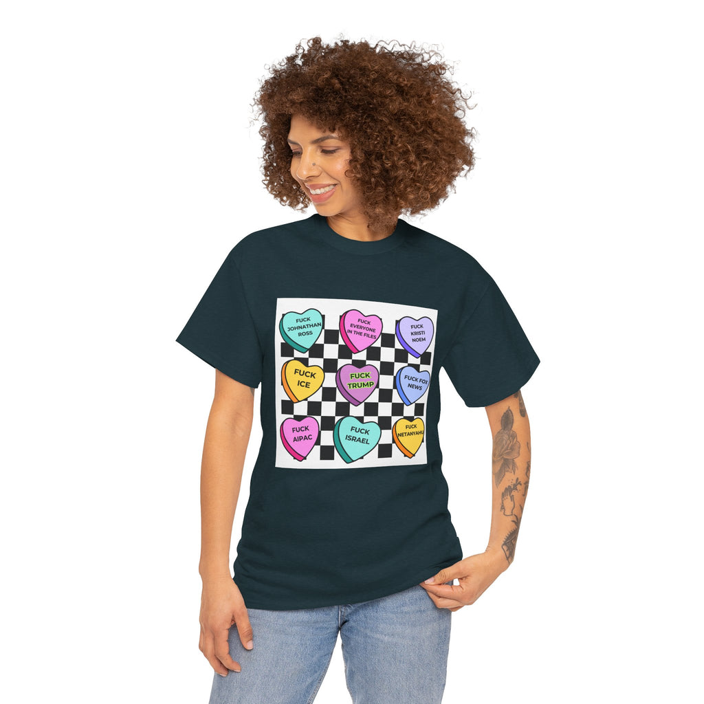 Political Conversation Hearts T-Shirt Social Justice Candy Heart Tee