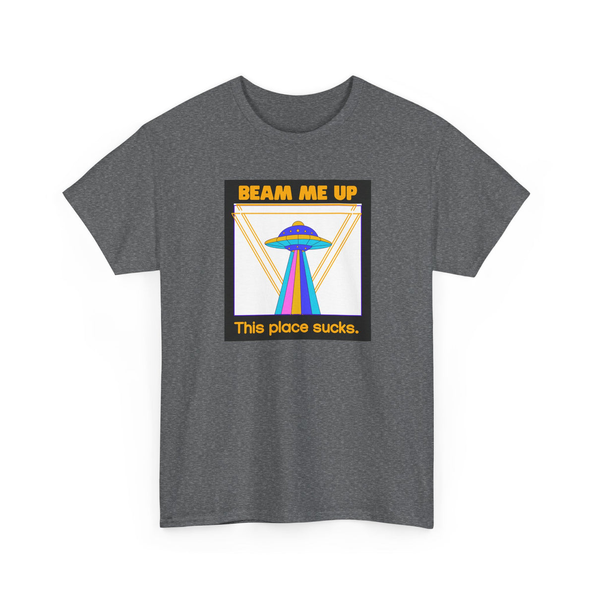 'Beam Me Up' Funny UFO Unisex Cotton T-Shirt