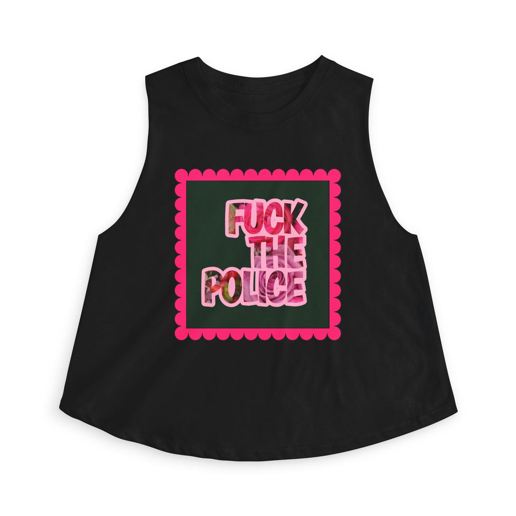 Crop Top — 'F*** the Police' Pink Graphic Protest Tank