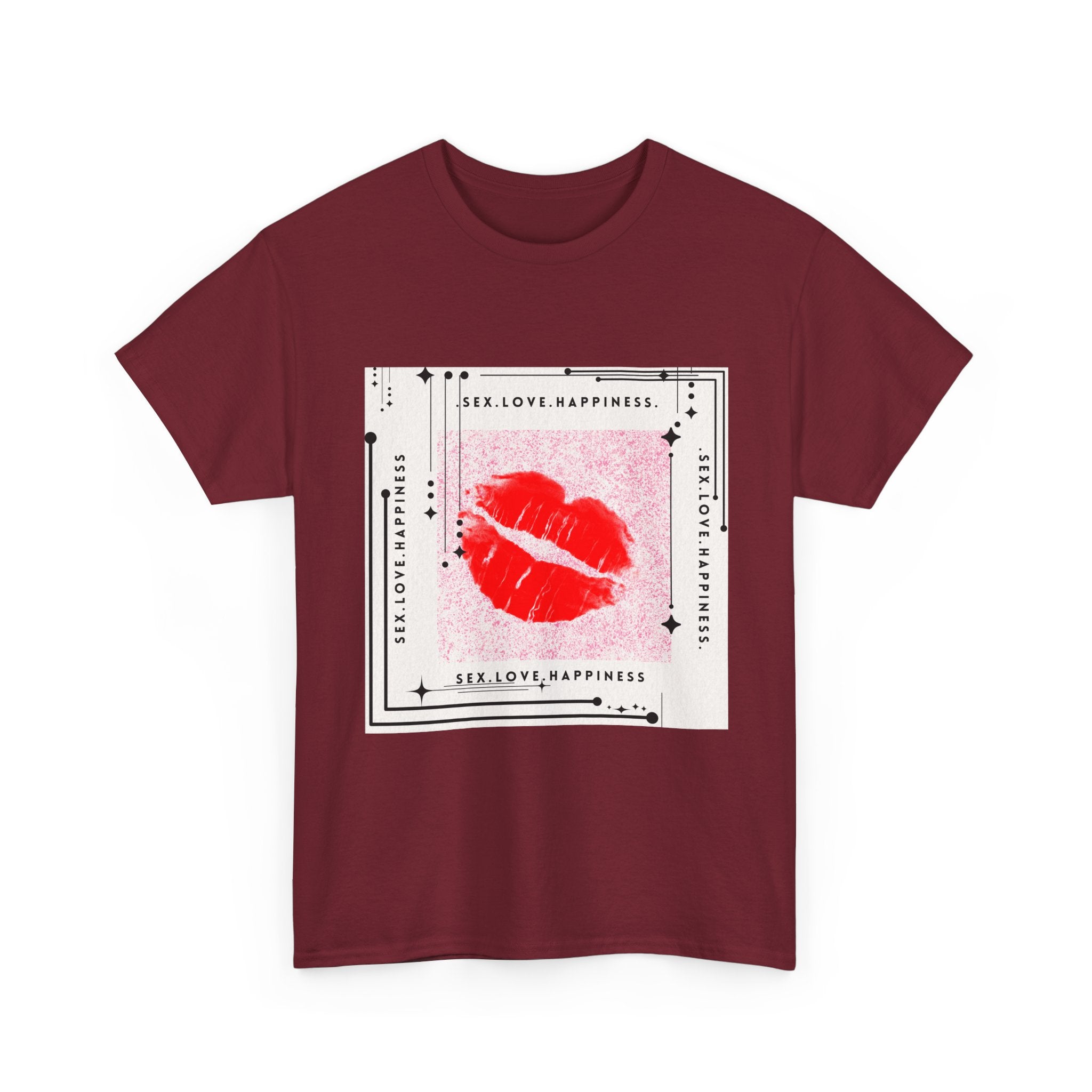 Kiss Lips Graphic Tee — Flirty Trendy Lip Print T-Shirt.