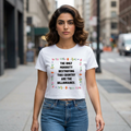 Relevant AF Statement Crop Top - Empathy Human Rights Floral Tee — Women's Baby Tee.
