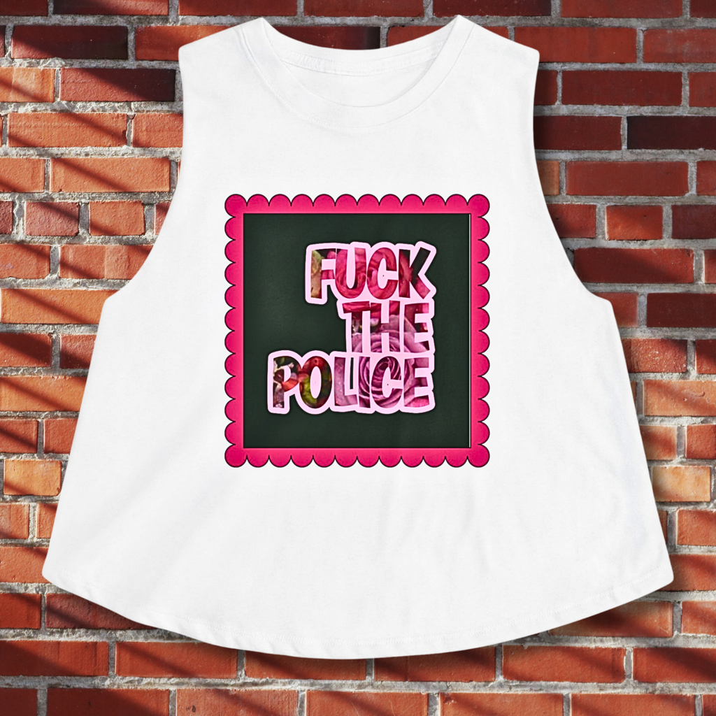 Crop Top — 'F*** the Police' Pink Graphic Protest Tank
