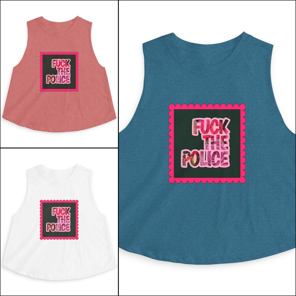 'F*** the Police' Pink Graphic Protest Crop Top Tee