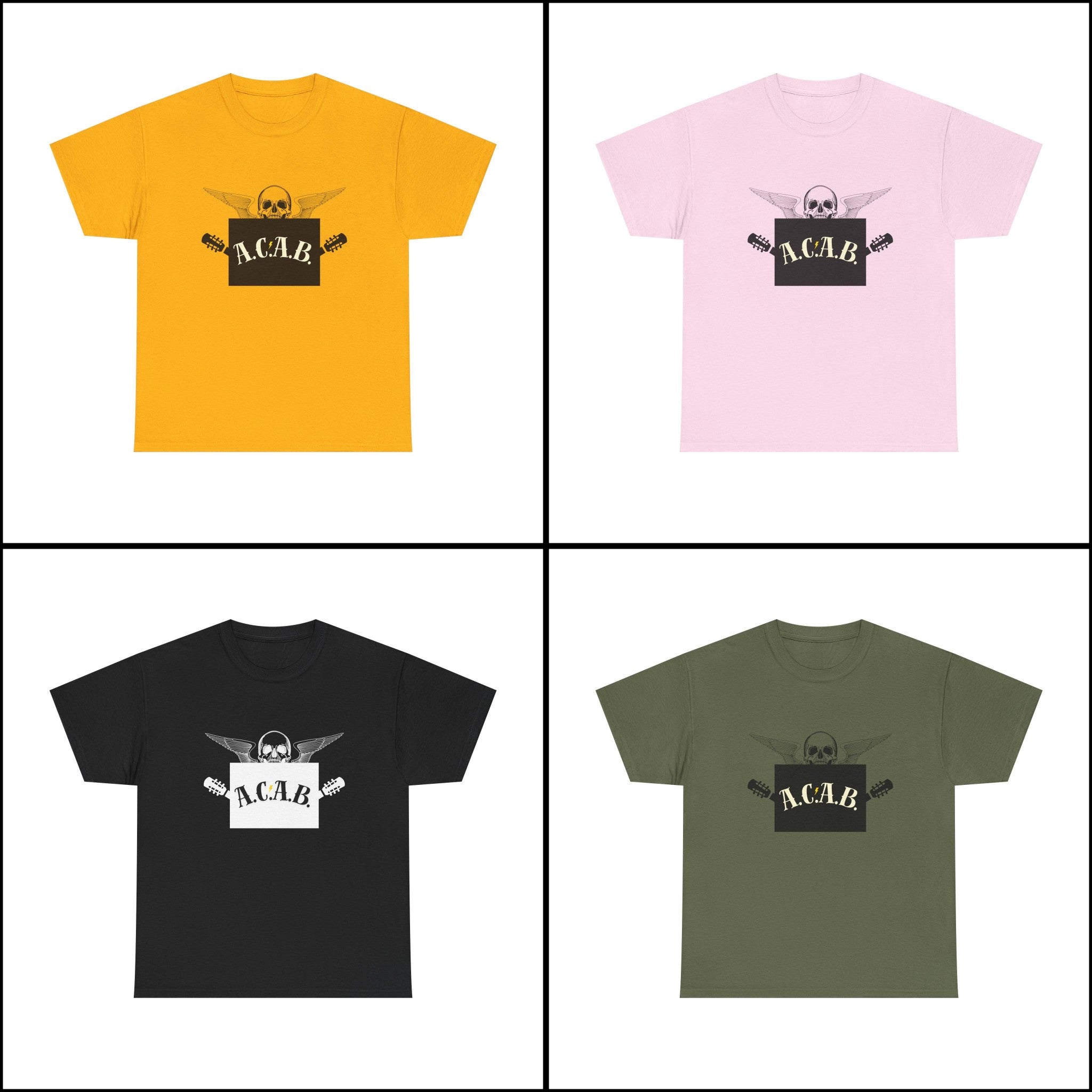 ACAB Skull Punk Protest Graphic Unisex Cotton T-Shirt