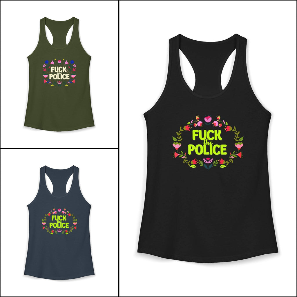 'Fuck The Police' Floral Boho Tank Top