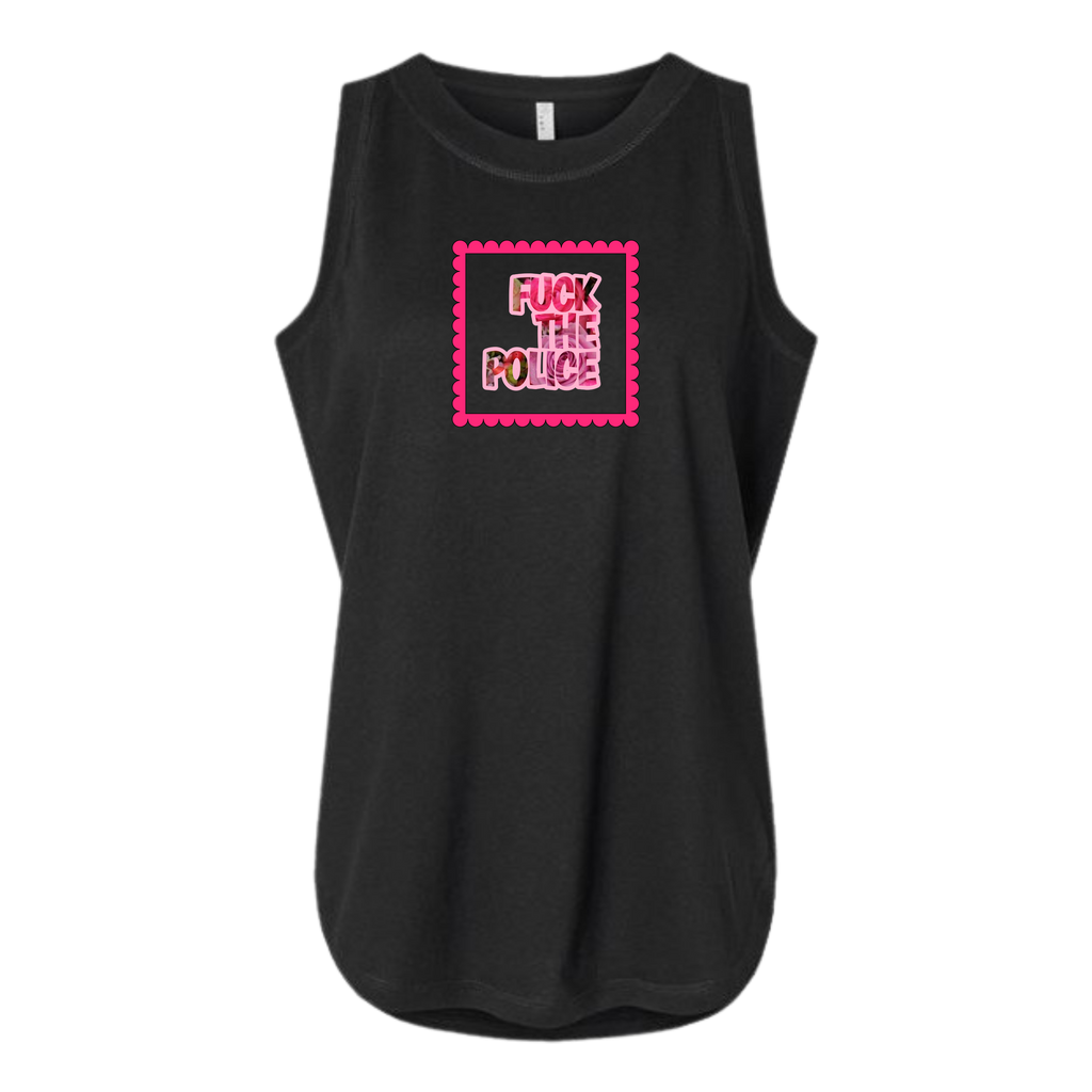 Fuck The Police Pink Floral Tank