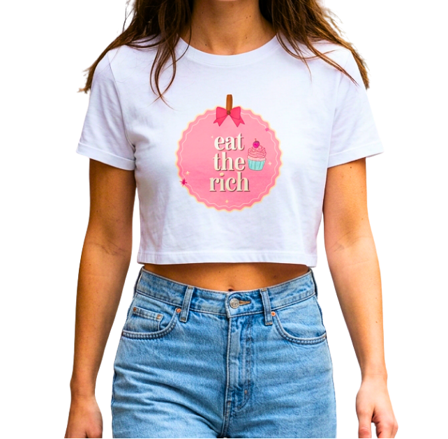 Eat the Rich - Coquette Cupcake Women's Crop Top Tee