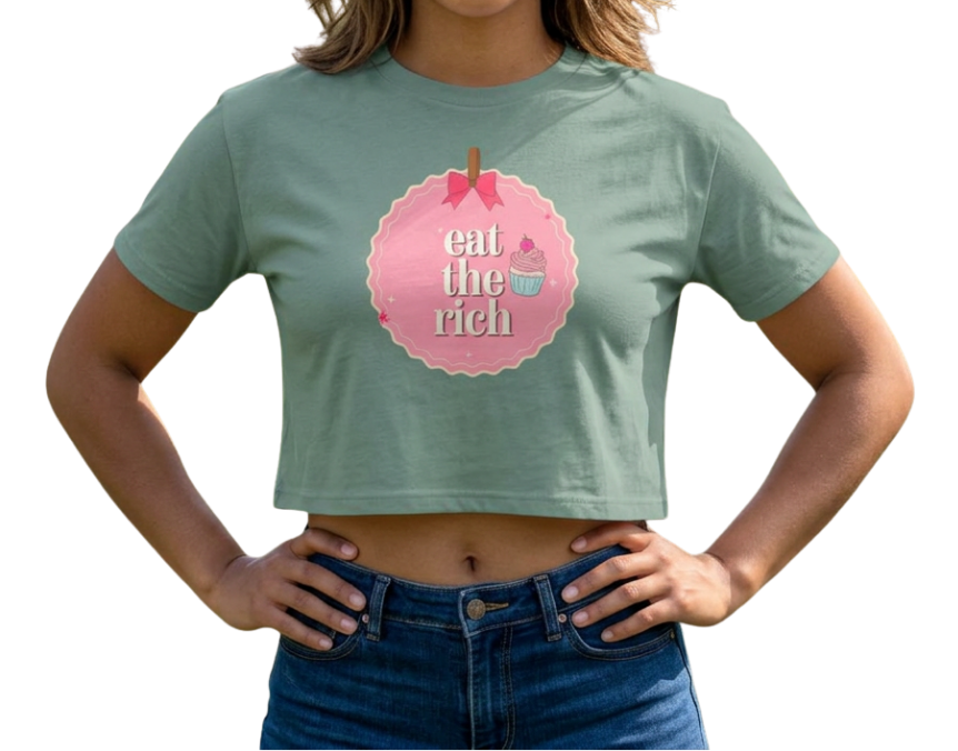 Eat the Rich - Coquette Cupcake Women's Crop Top Tee