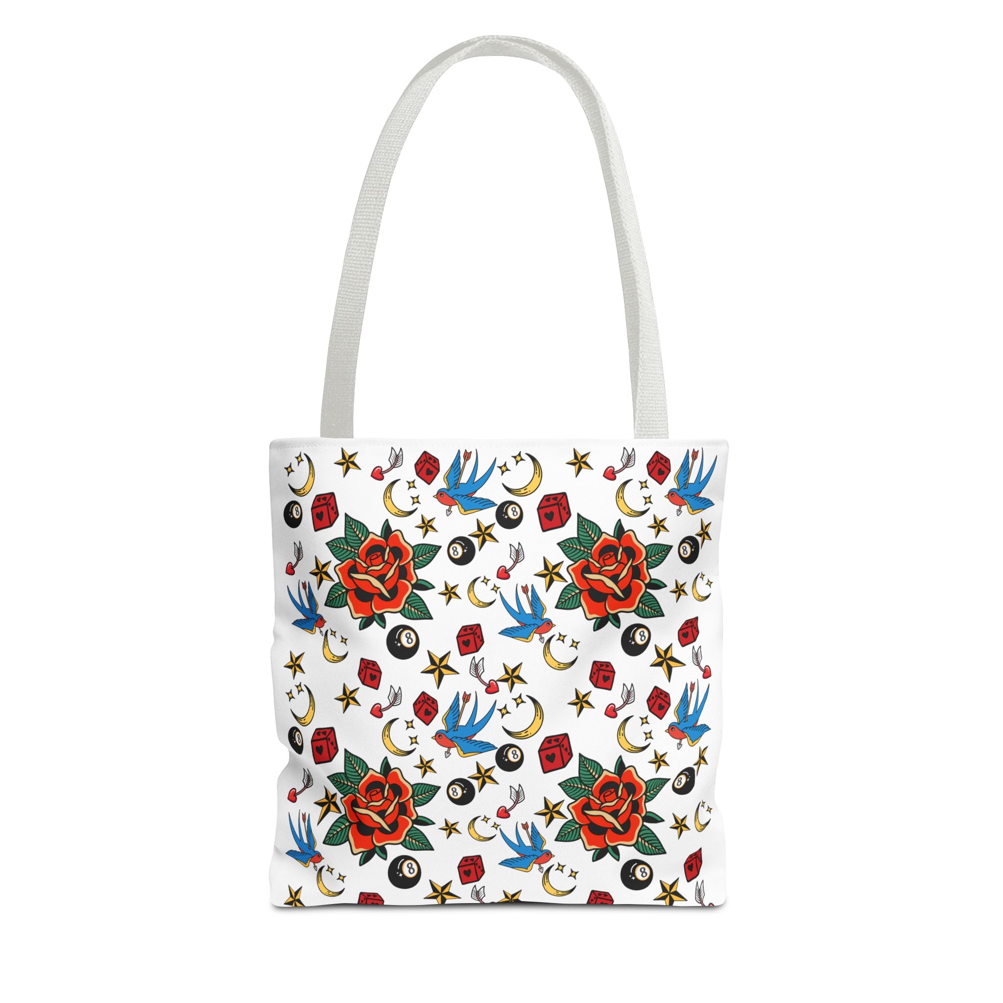 Vintage Tattoo Rose Pattern Tote Bag