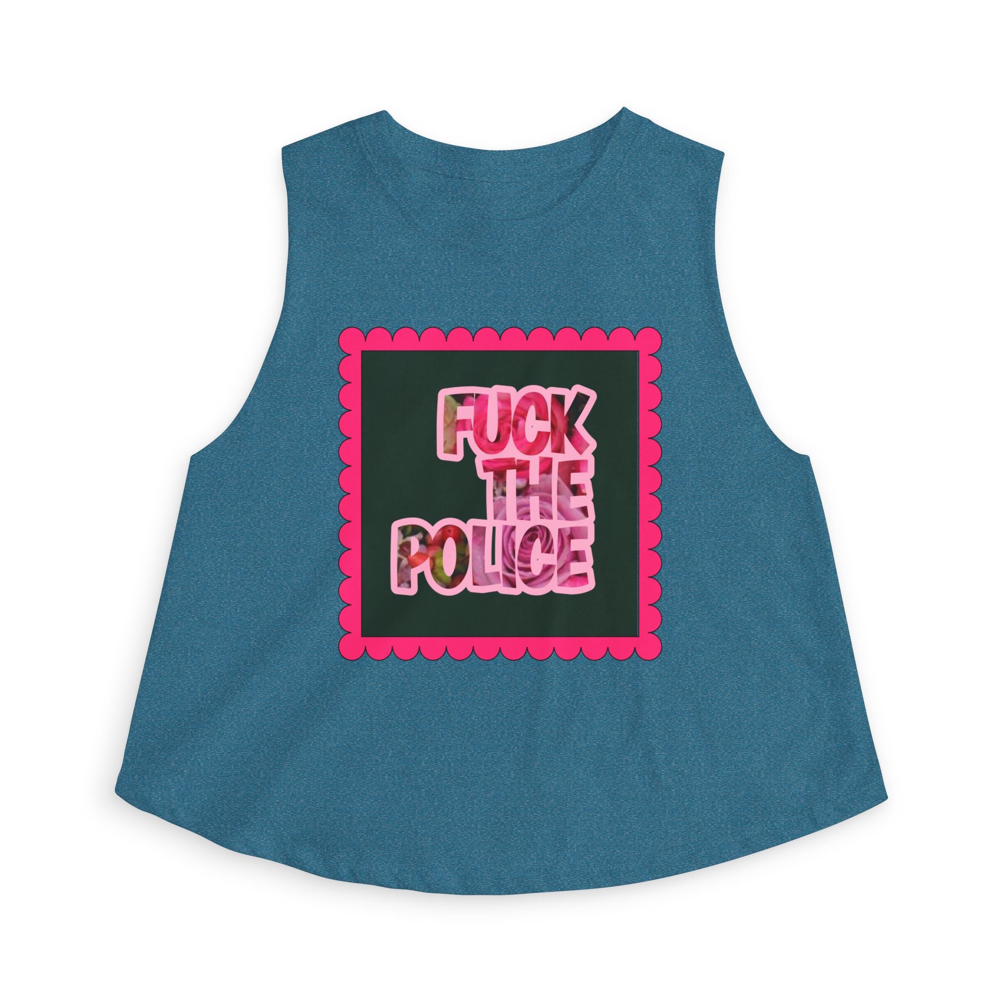 Crop Top — 'F*** the Police' Pink Graphic Protest Tank