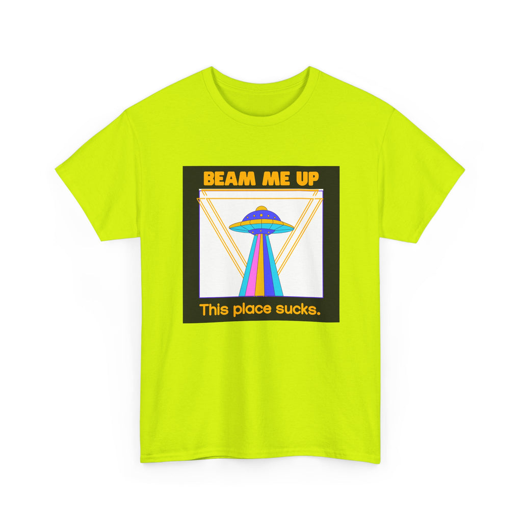 'Beam Me Up' Funny UFO Unisex Cotton T-Shirt