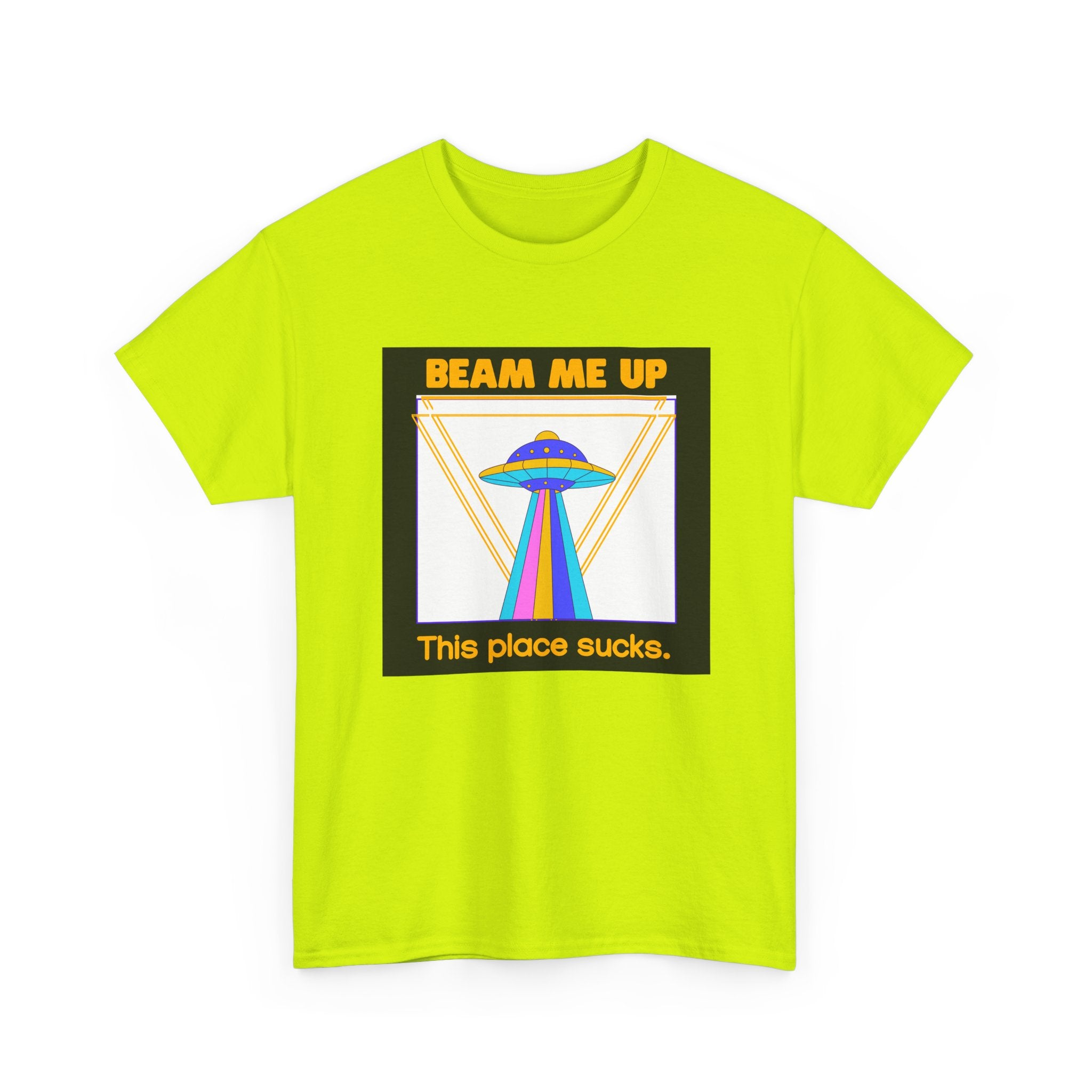'Beam Me Up' Funny UFO Unisex Cotton T-Shirt