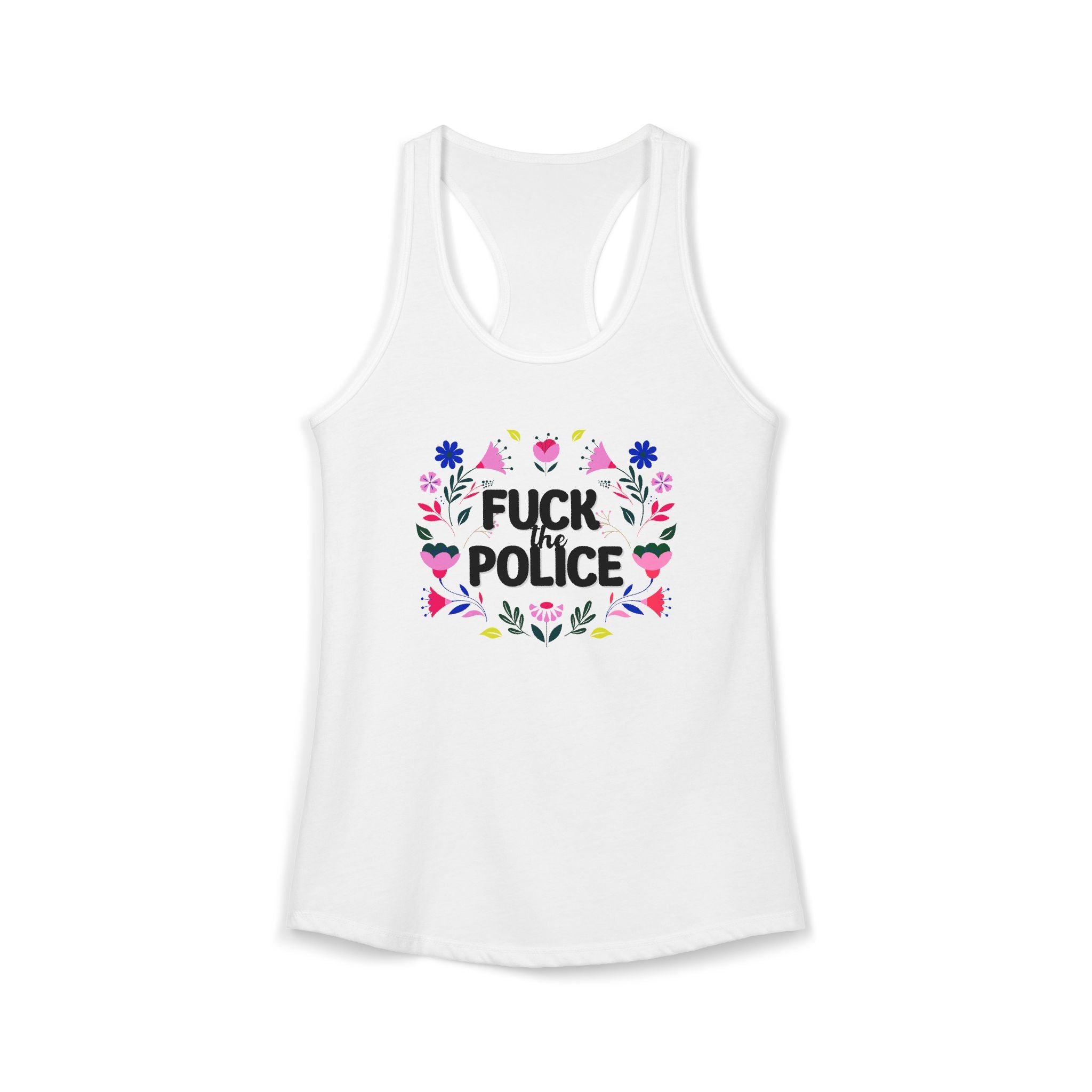 'Fuck The Police' Floral Boho Tank Top