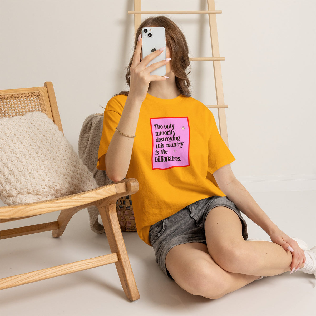 "The Only Minority Destroying This Country Is The Billionaires"  Unisex Cotton T-Shirt