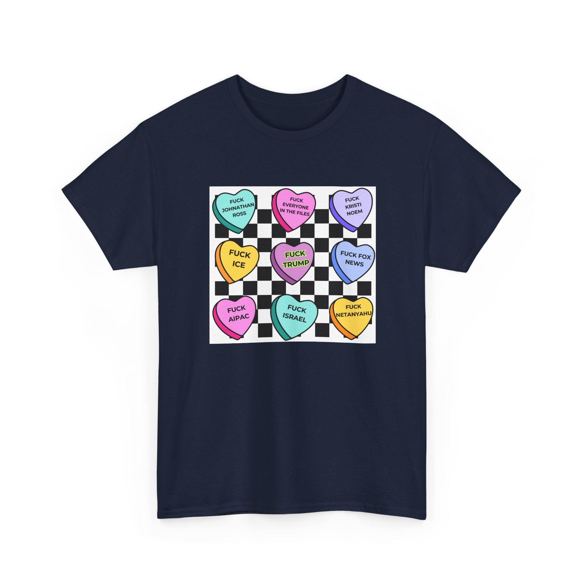 Political Conversation Heart Checkerboard Unisex CottonT-Shirt