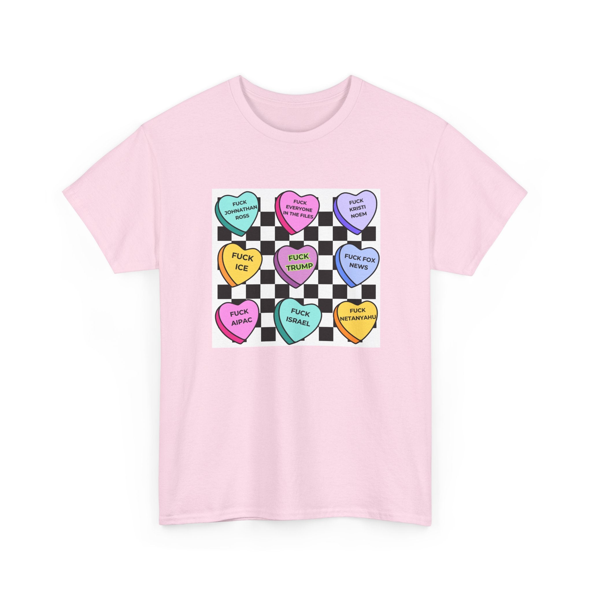 Political Conversation Heart Checkerboard Unisex CottonT-Shirt