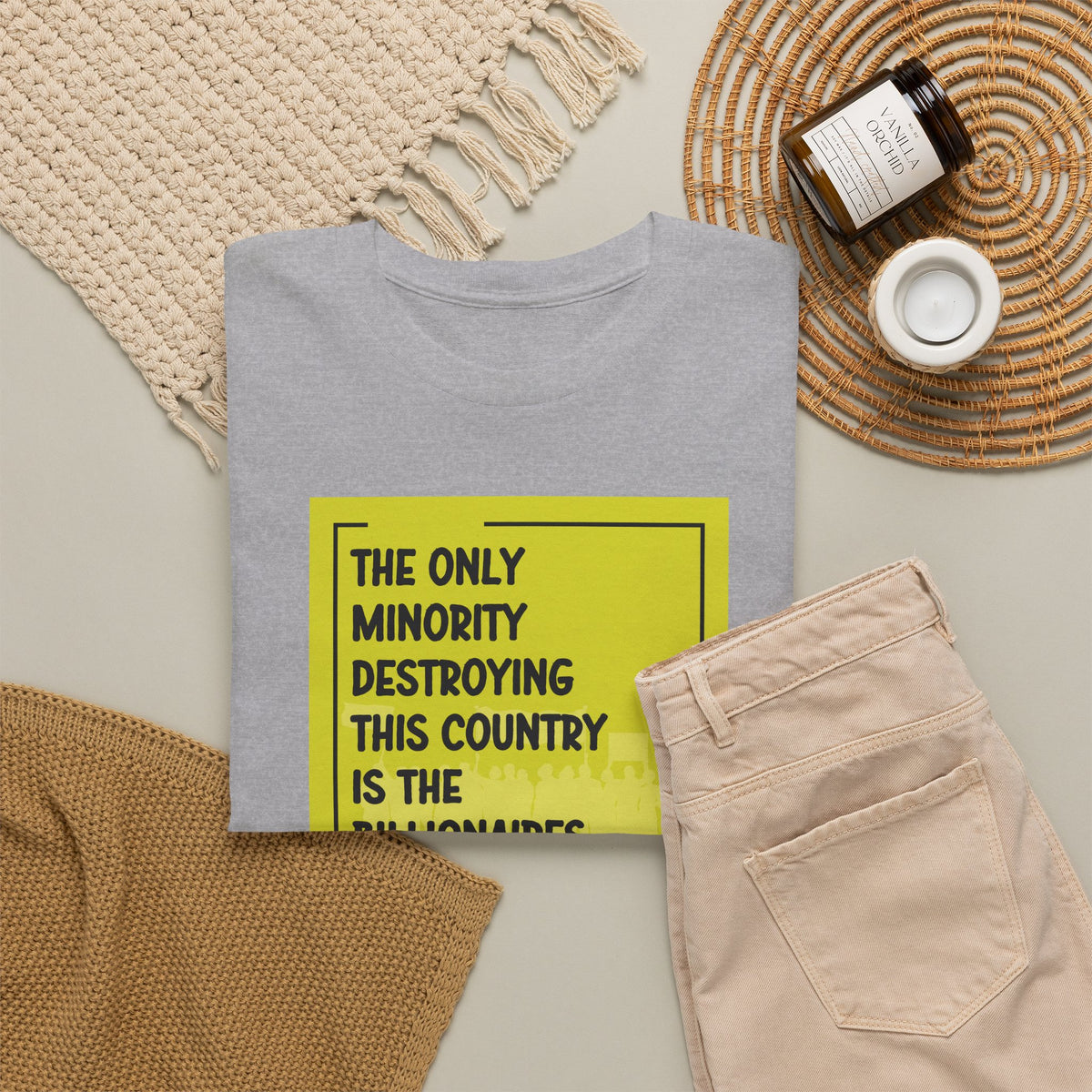 'The Only Minority Destroying This Country Is The Billionaires' Political Statement Unisex Cotton T-Shirt