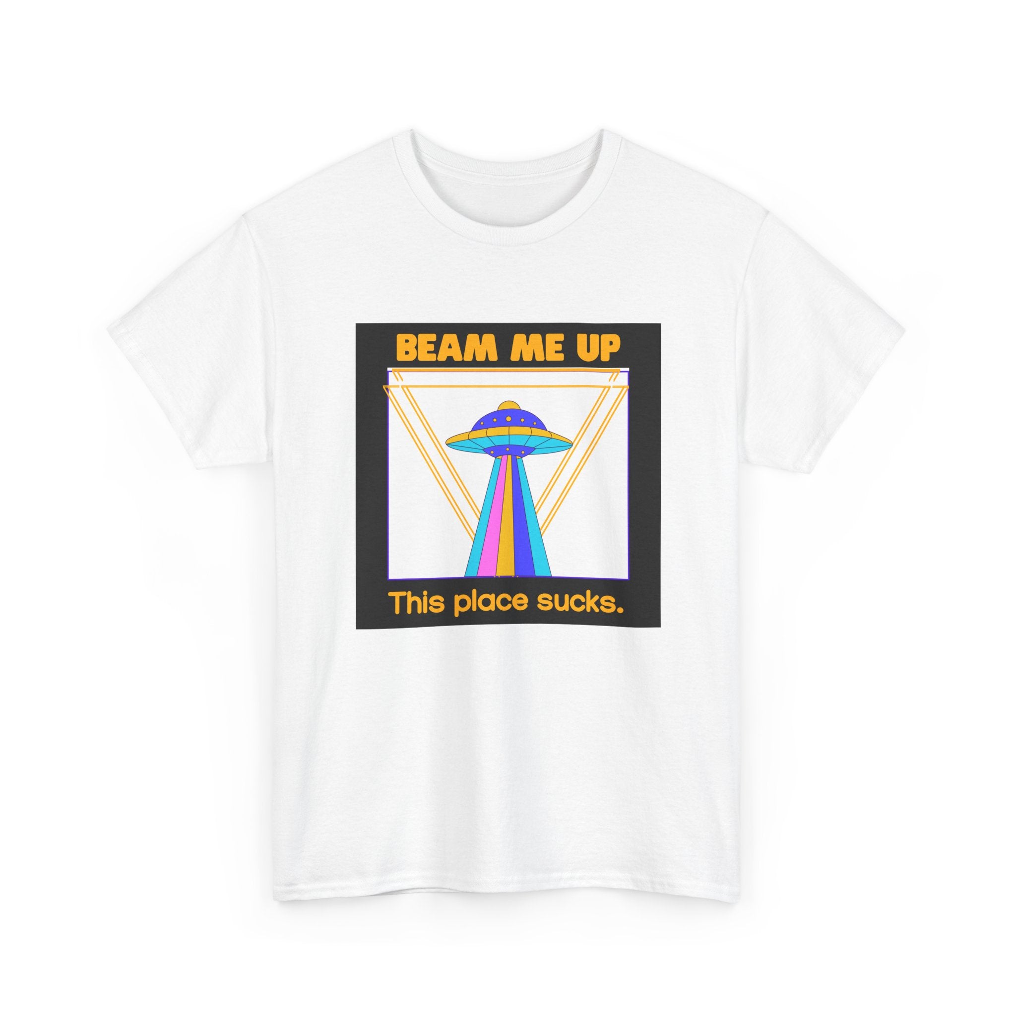 'Beam Me Up' Funny UFO Unisex Cotton T-Shirt