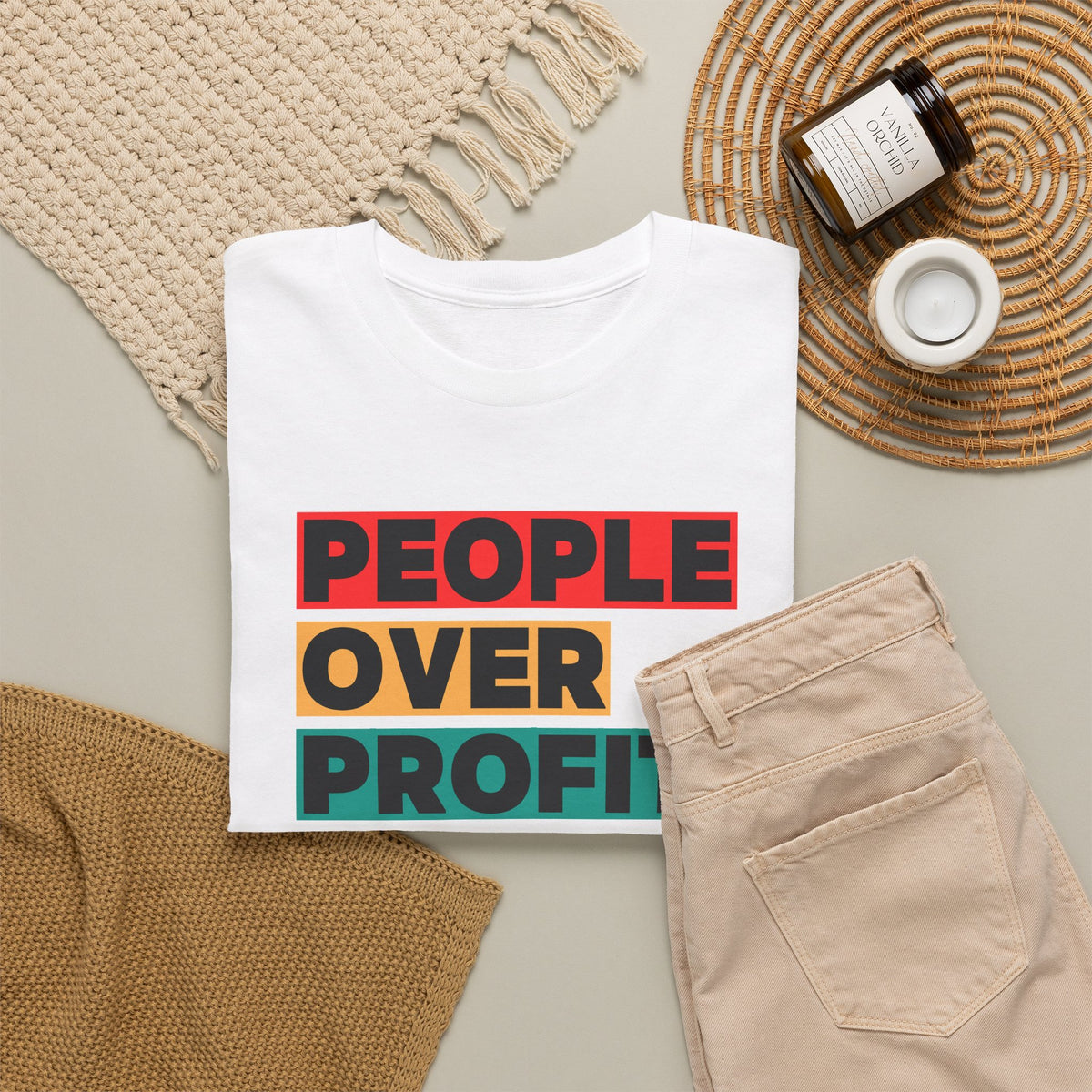 'People Over Profit'  Unisex Cotton T-Shirt