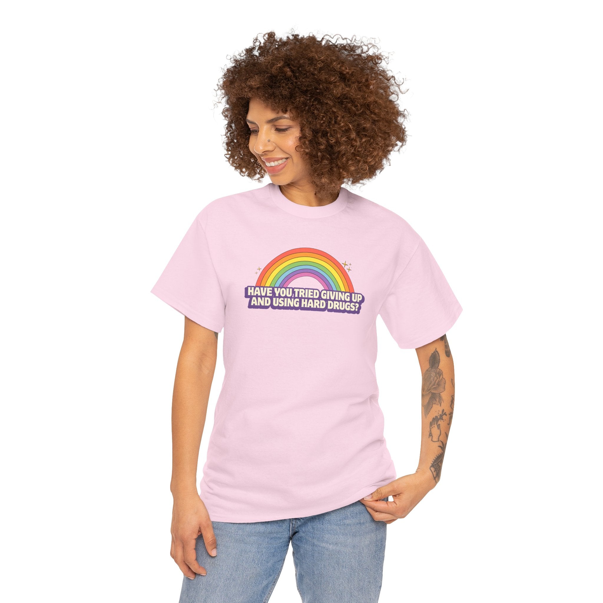 Emo Humor Retro Rainbow Unisex Cotton T-Shirt