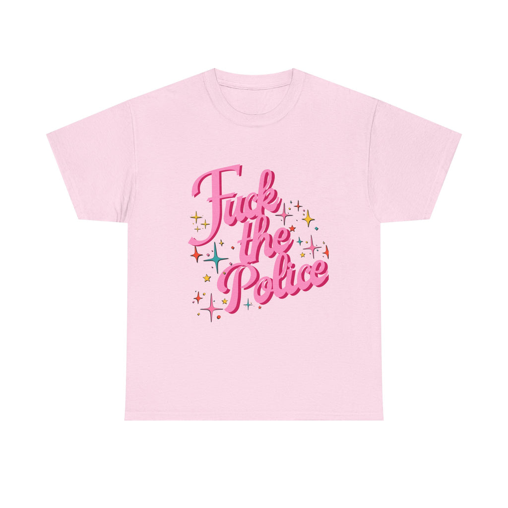 Fuck the Police Tee | Pink Retro MCM Script Protest Shirt