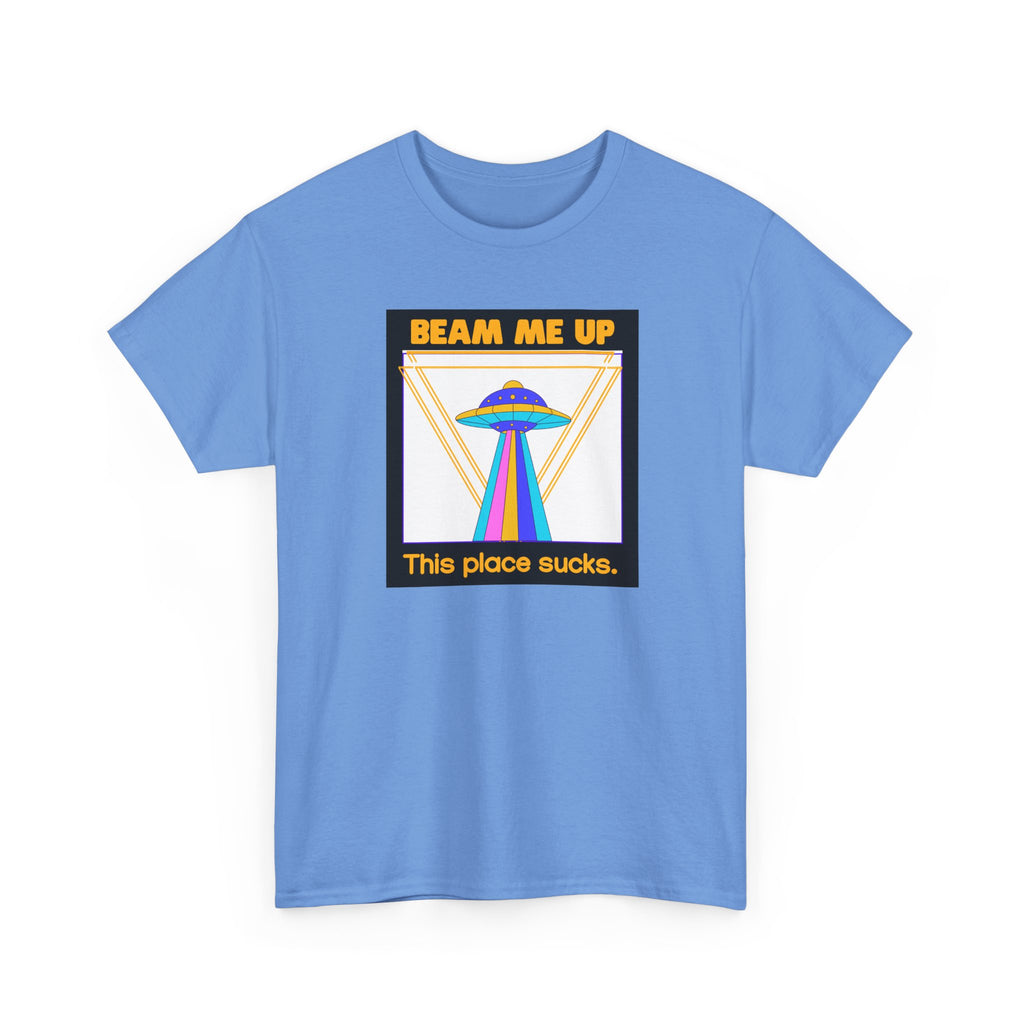 'Beam Me Up' Funny UFO Unisex Cotton T-Shirt