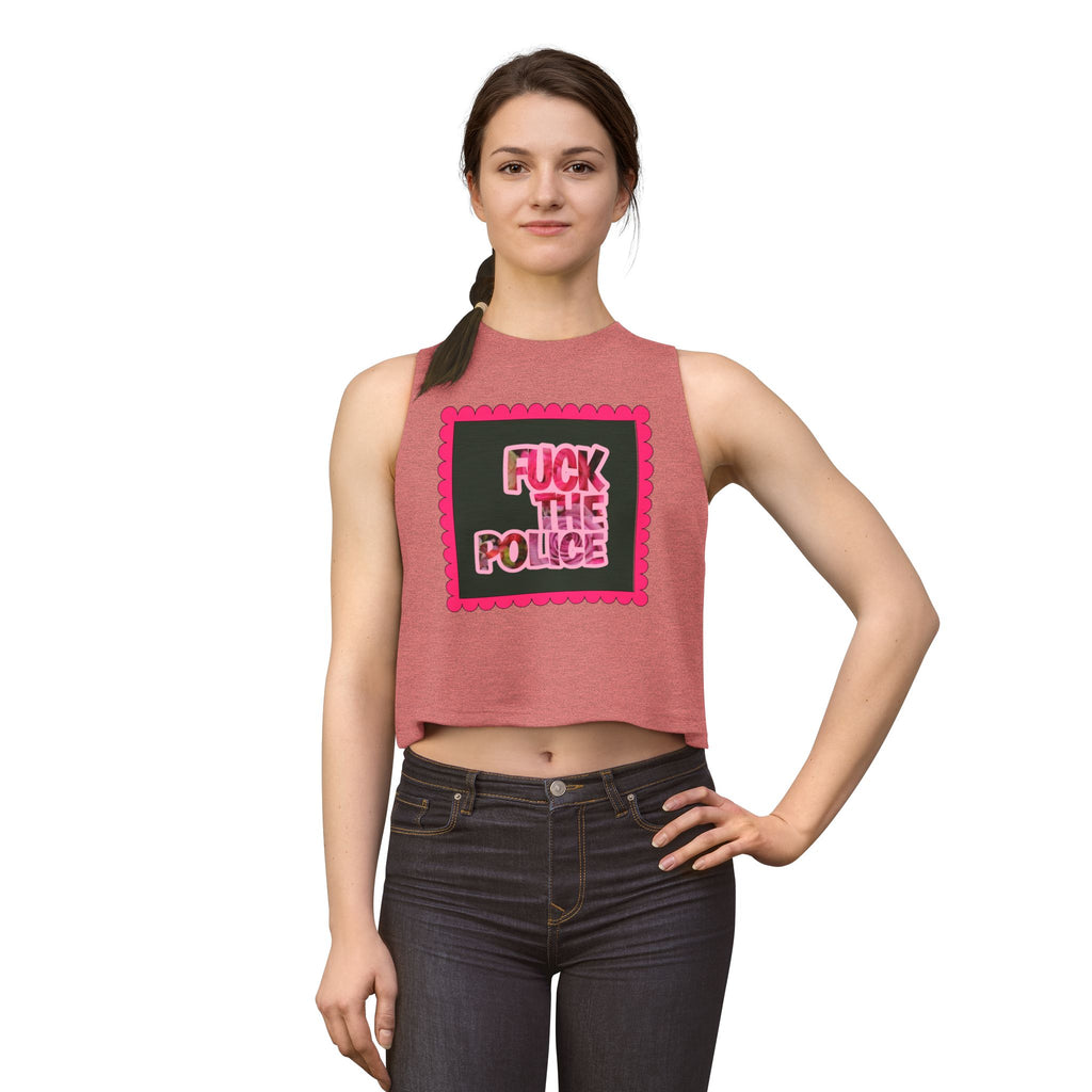 Crop Top — 'F*** the Police' Pink Graphic Protest Tank