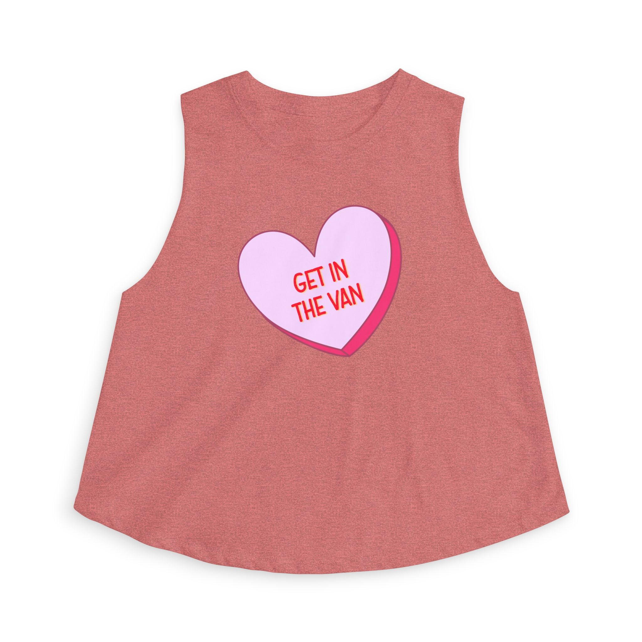 'Get in the Van' Pink Conversation Heart Women's Crop Top Tee