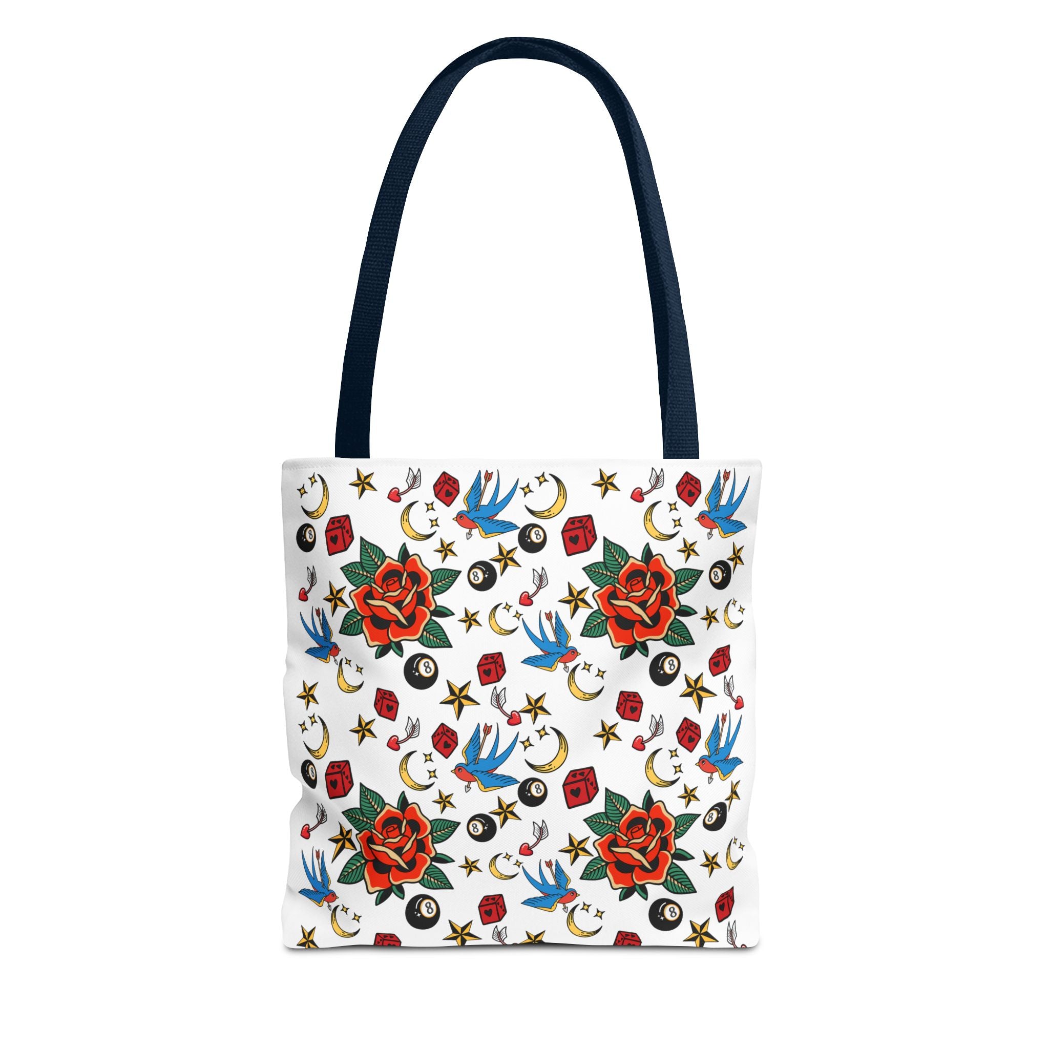 Vintage Tattoo Rose Pattern Tote Bag
