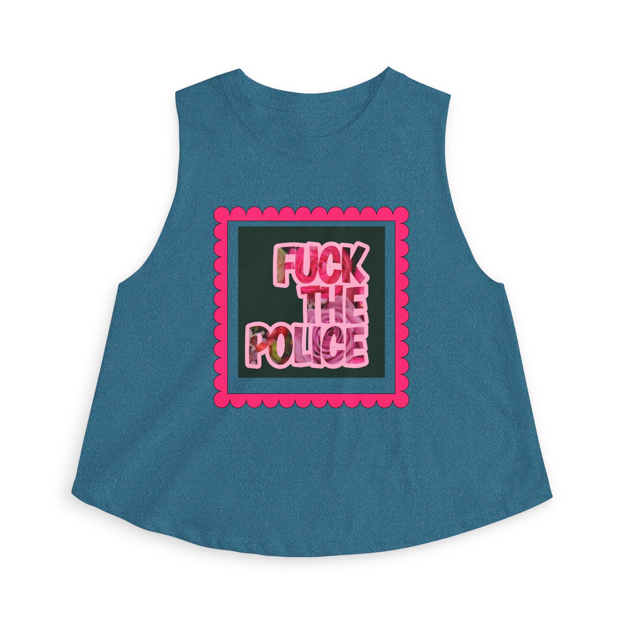 'F*** the Police' Pink Graphic Protest Crop Top Tee