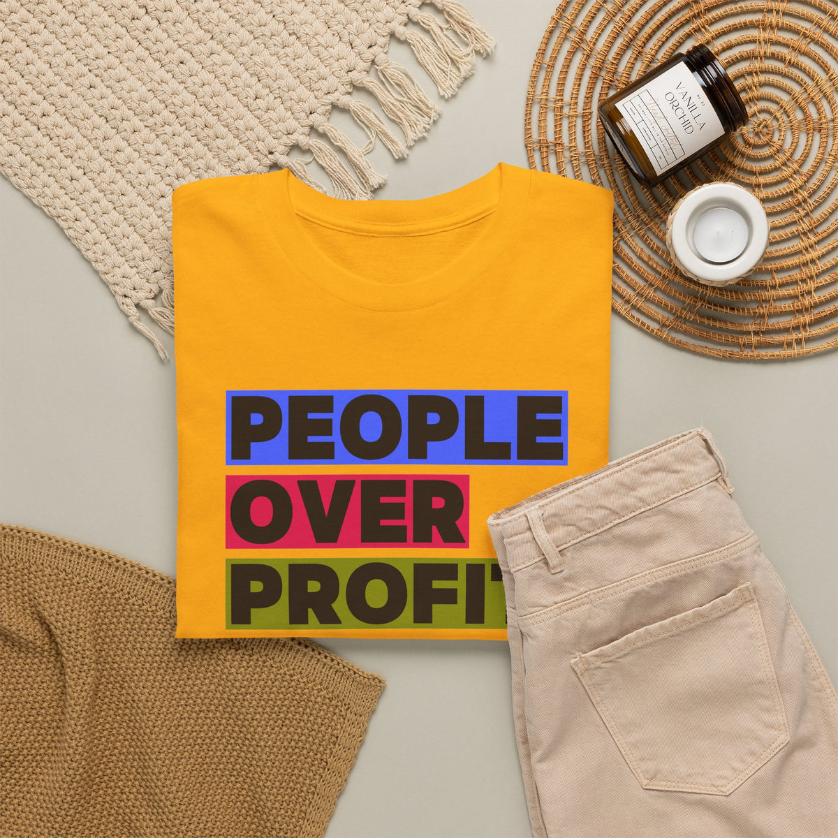 'People Over Profit'  Unisex Cotton T-Shirt