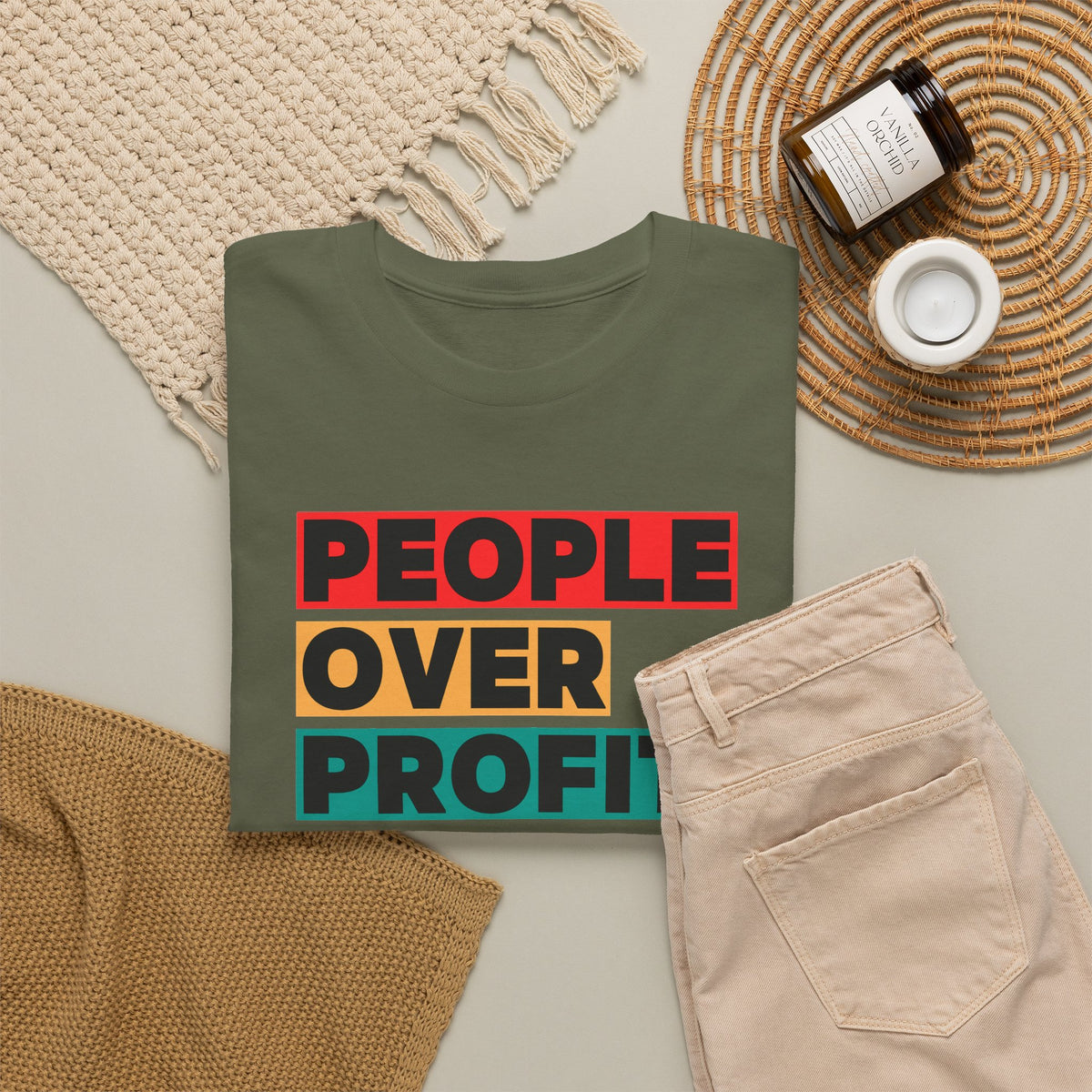 'People Over Profit'  Unisex Cotton T-Shirt