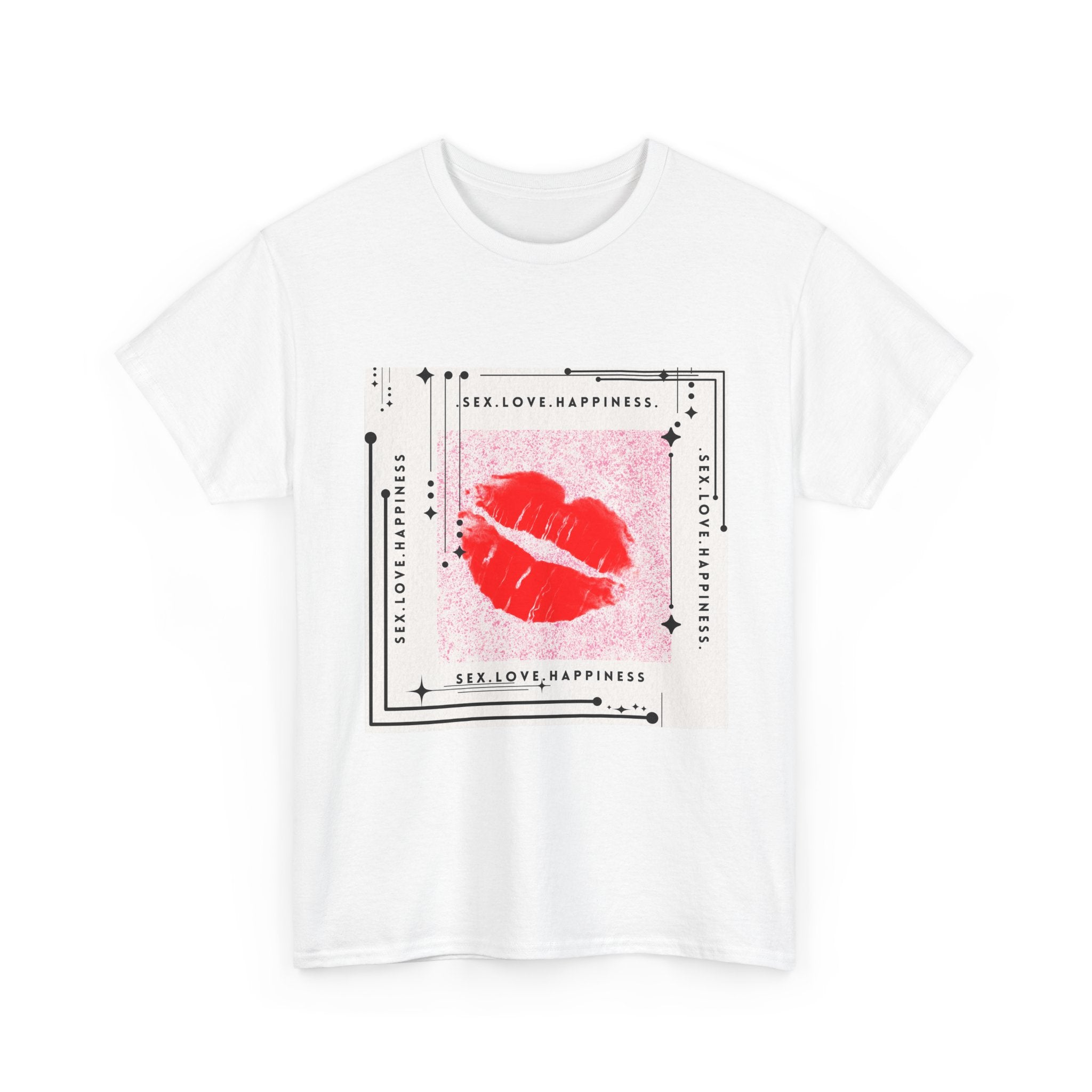 Kiss Lips Graphic Tee — Flirty Trendy Lip Print T-Shirt.