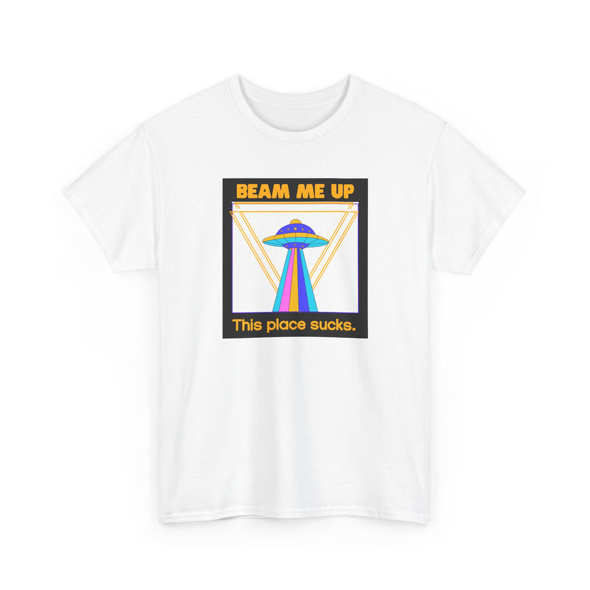 'Beam Me Up' Funny UFO Unisex Cotton T-Shirt