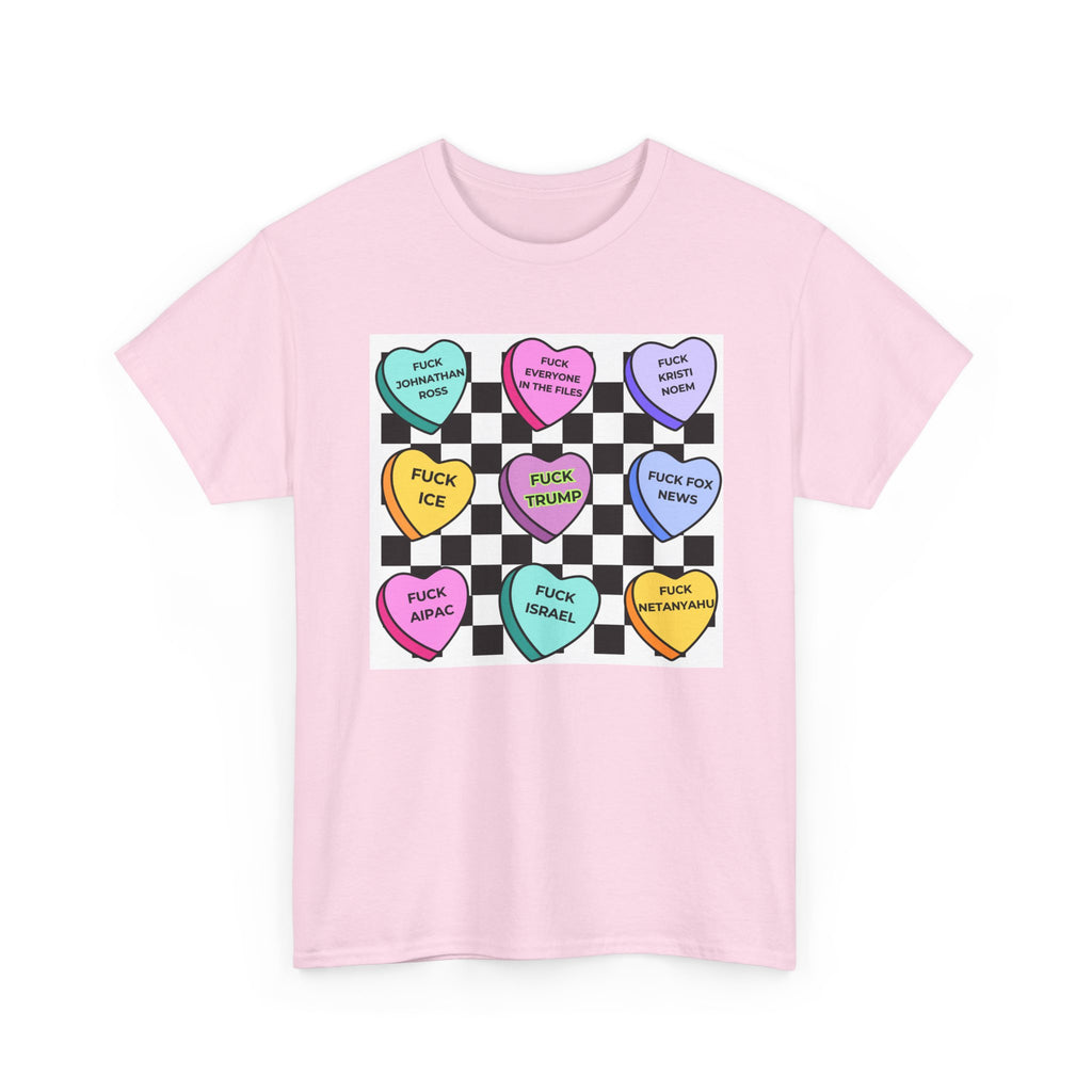 Political Conversation Heart Checkerboard Unisex CottonT-Shirt