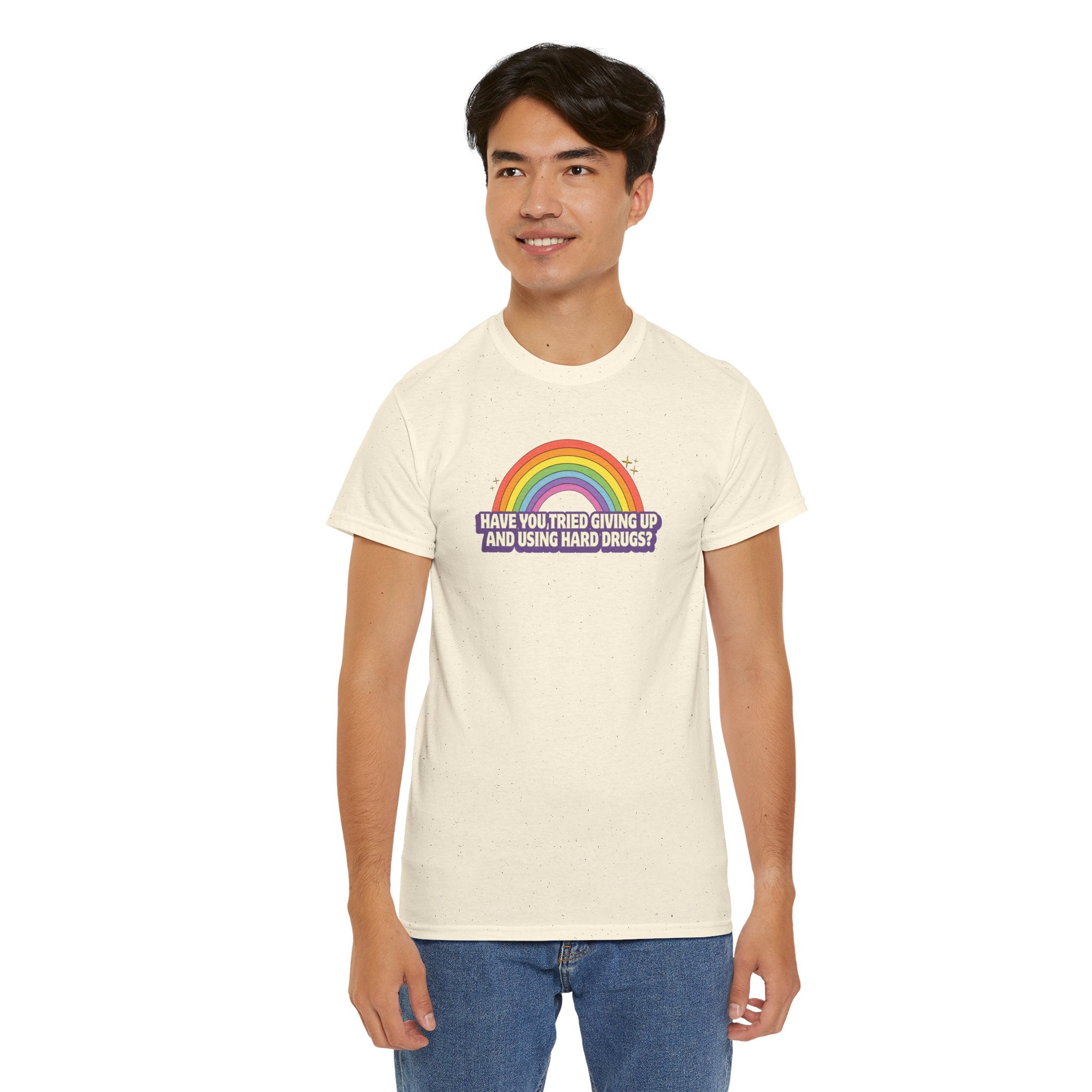 Emo Humor Retro Rainbow Unisex Cotton T-Shirt