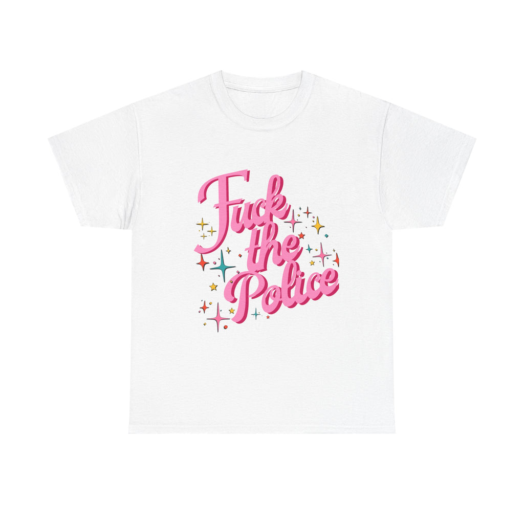 Fuck the Police Tee | Pink Retro MCM Script Protest Shirt