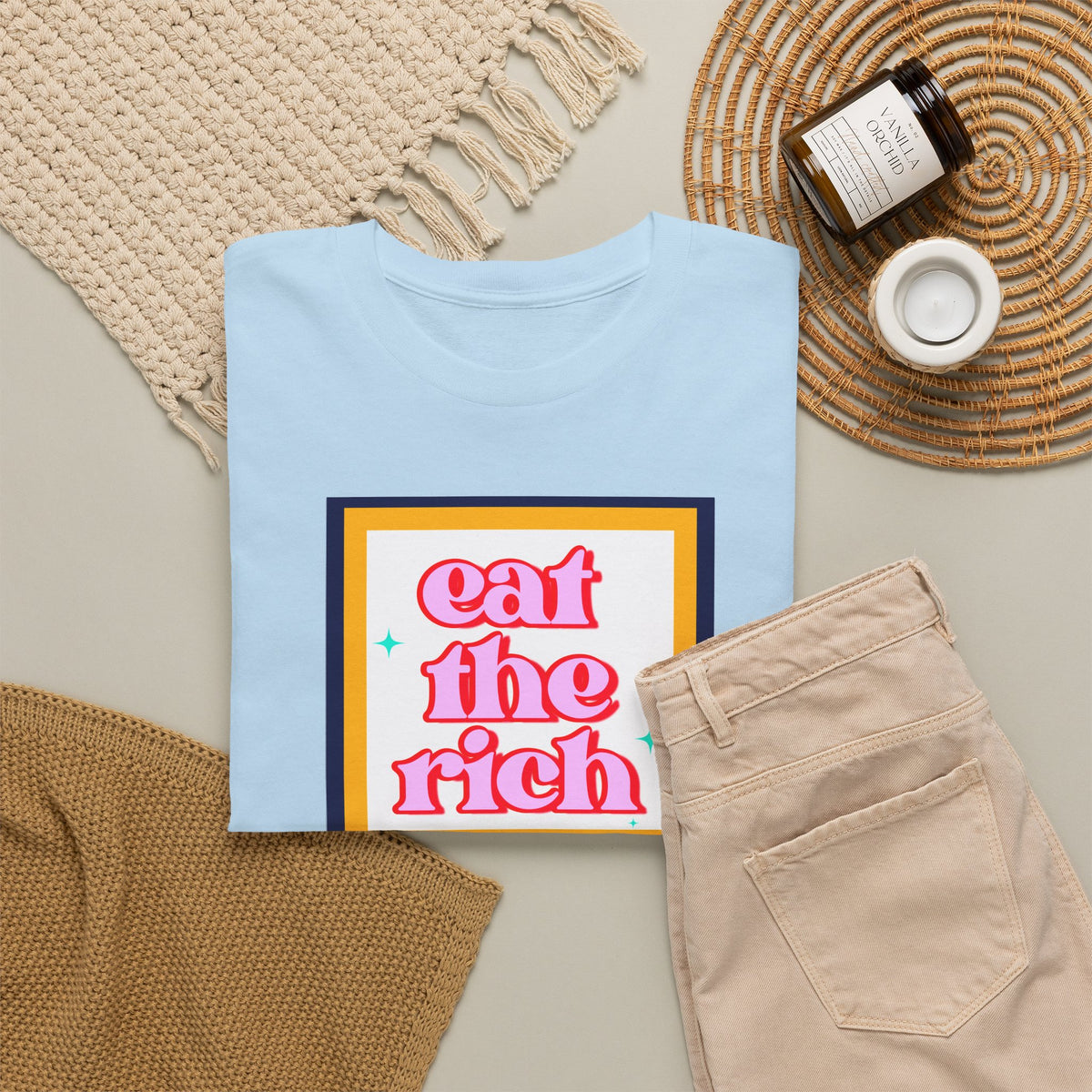 'Eat The Rich' Graphic Unisex Cotton T‑Shirt