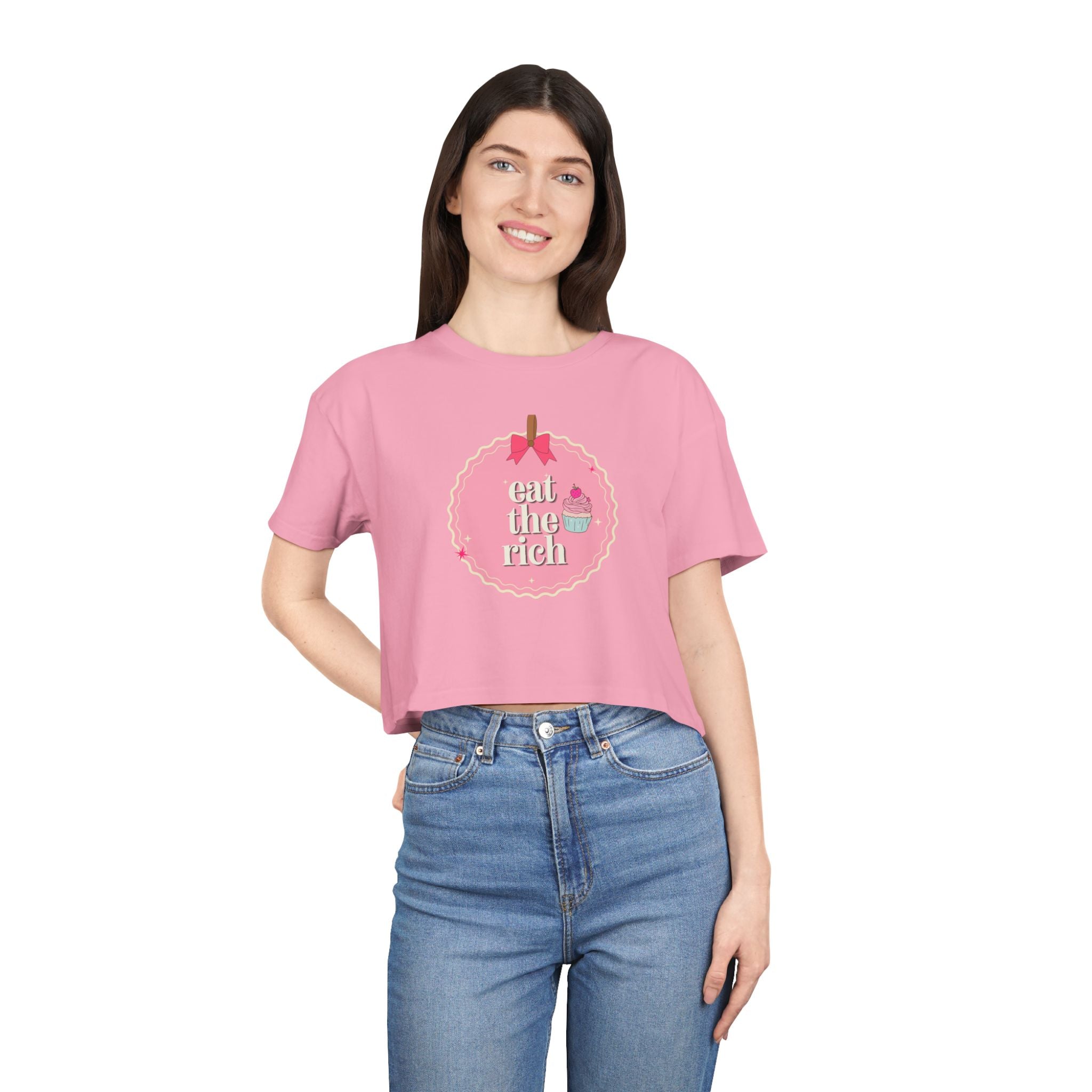 Eat the Rich - Coquette Cupcake Women's Crop Top Tee