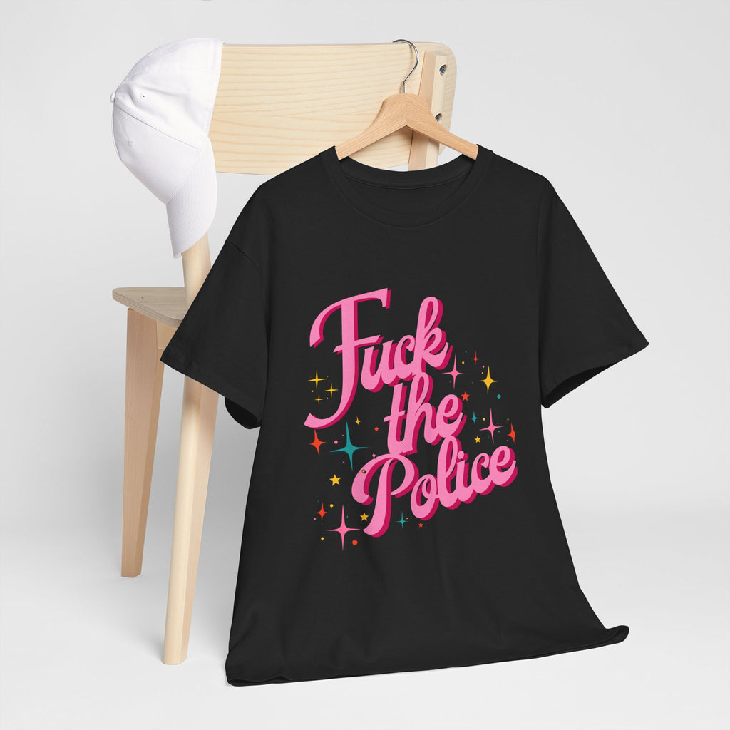 Fuck the Police Tee | Pink Retro MCM Script Protest Shirt